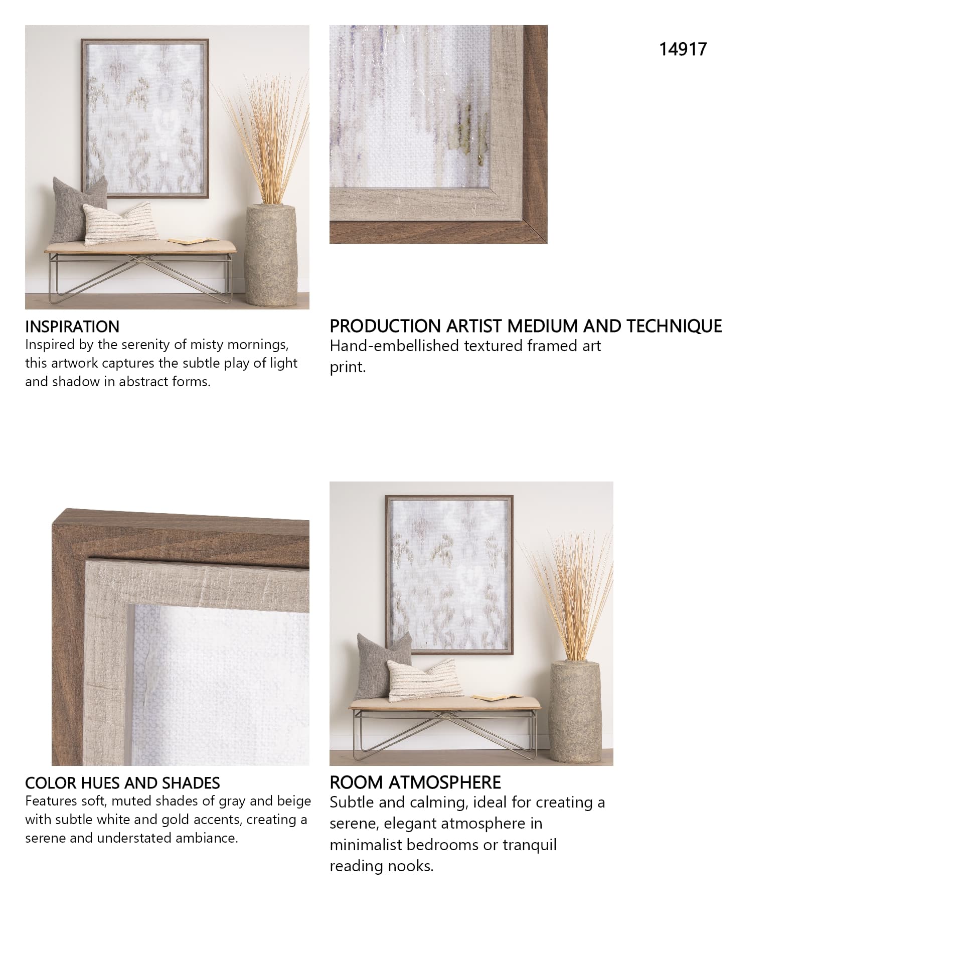 Ikat Patterns I by Silvia Krause a Hand Embellished Textured Framed Art Print — in a styled room