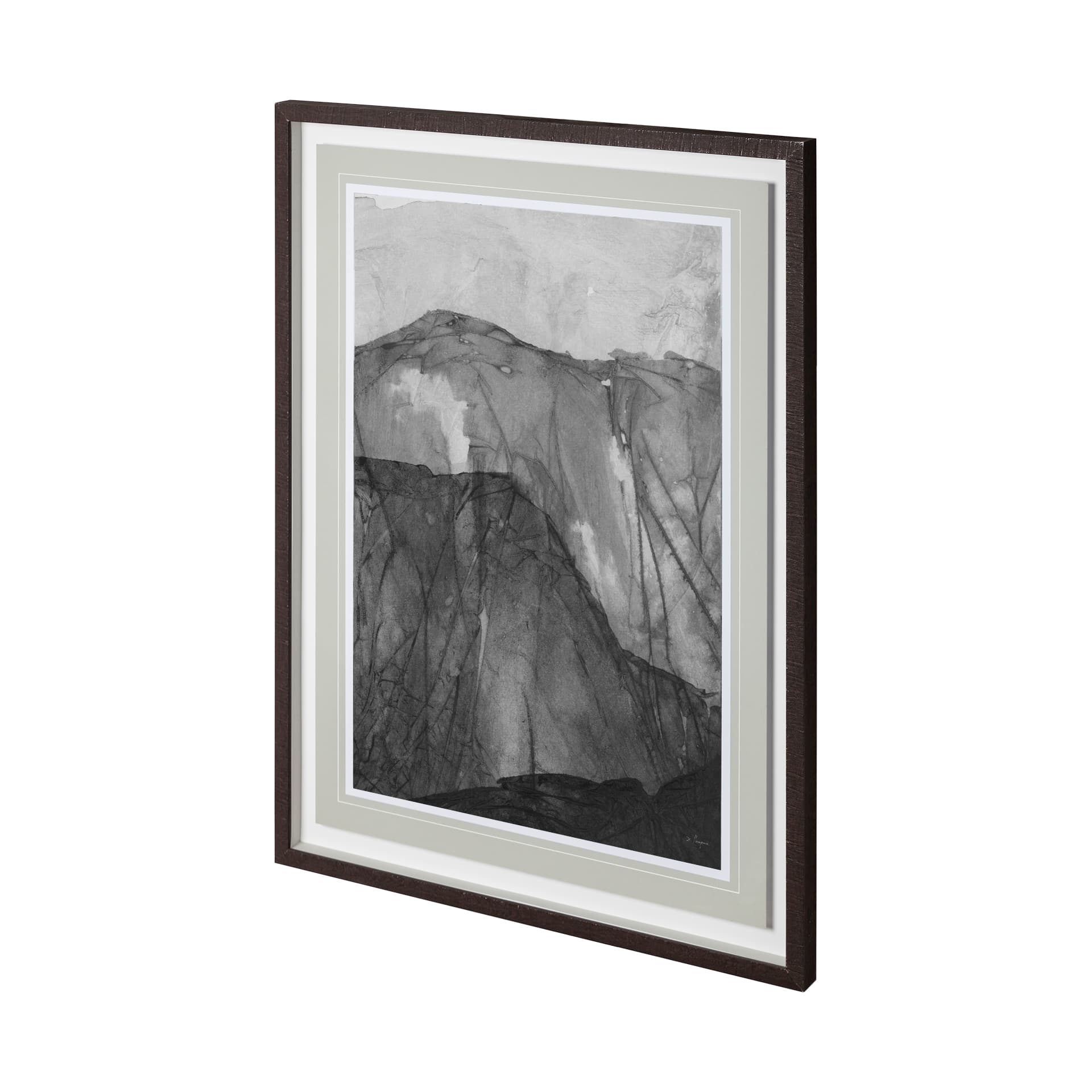 Rising Ridge I by Mercana Studio a Hand Embellished Textured Framed Art Print Matted under Glass — product photograph