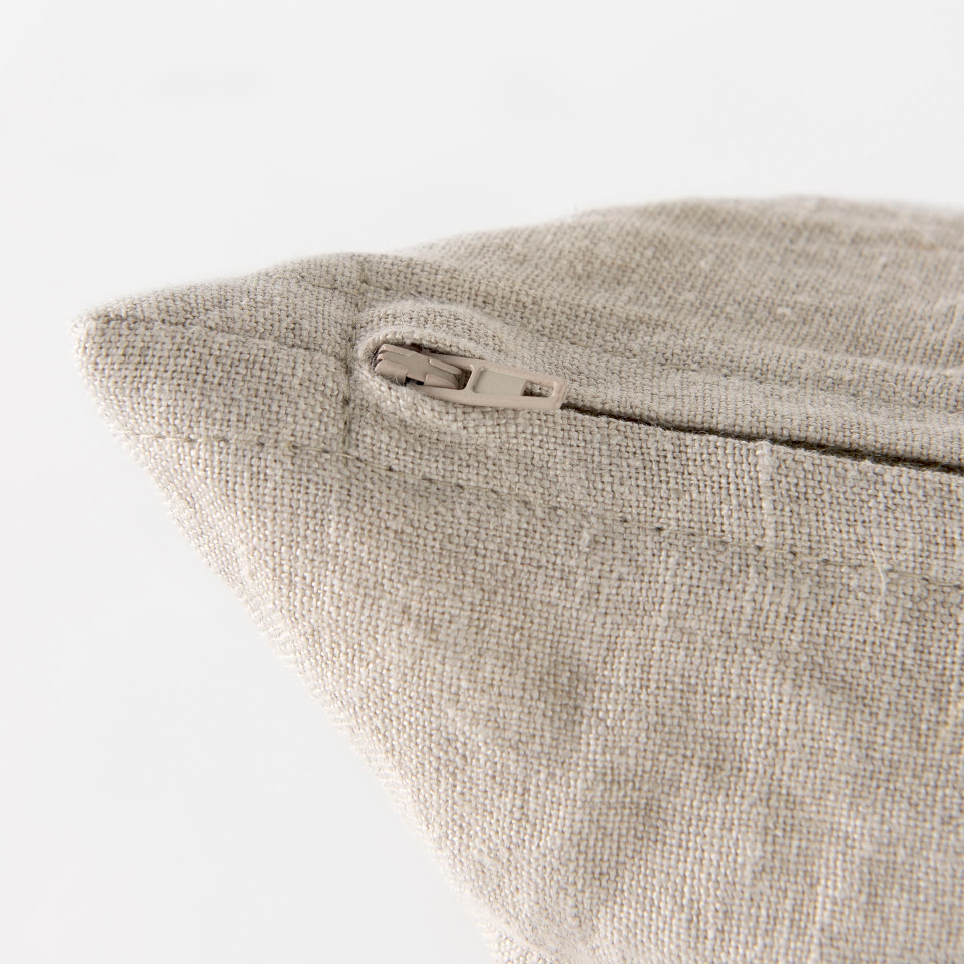 Lacey 13x21 Beige/White Decorative Pillow Cover w/Down Filler — product photograph