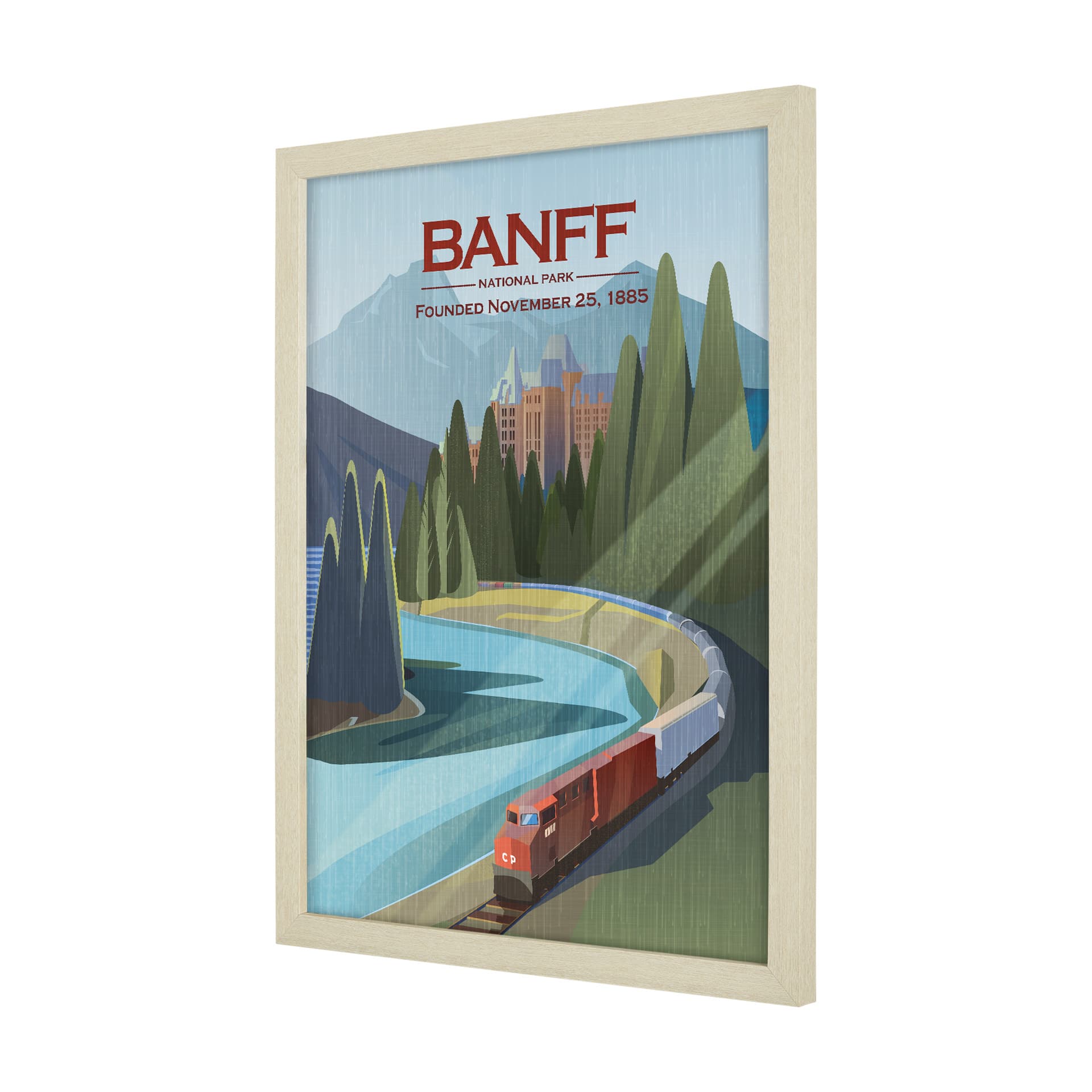 Banff Go Canada (L) by Mercana Studio a Hand Embellished Decograph Framed Art Print — product photograph