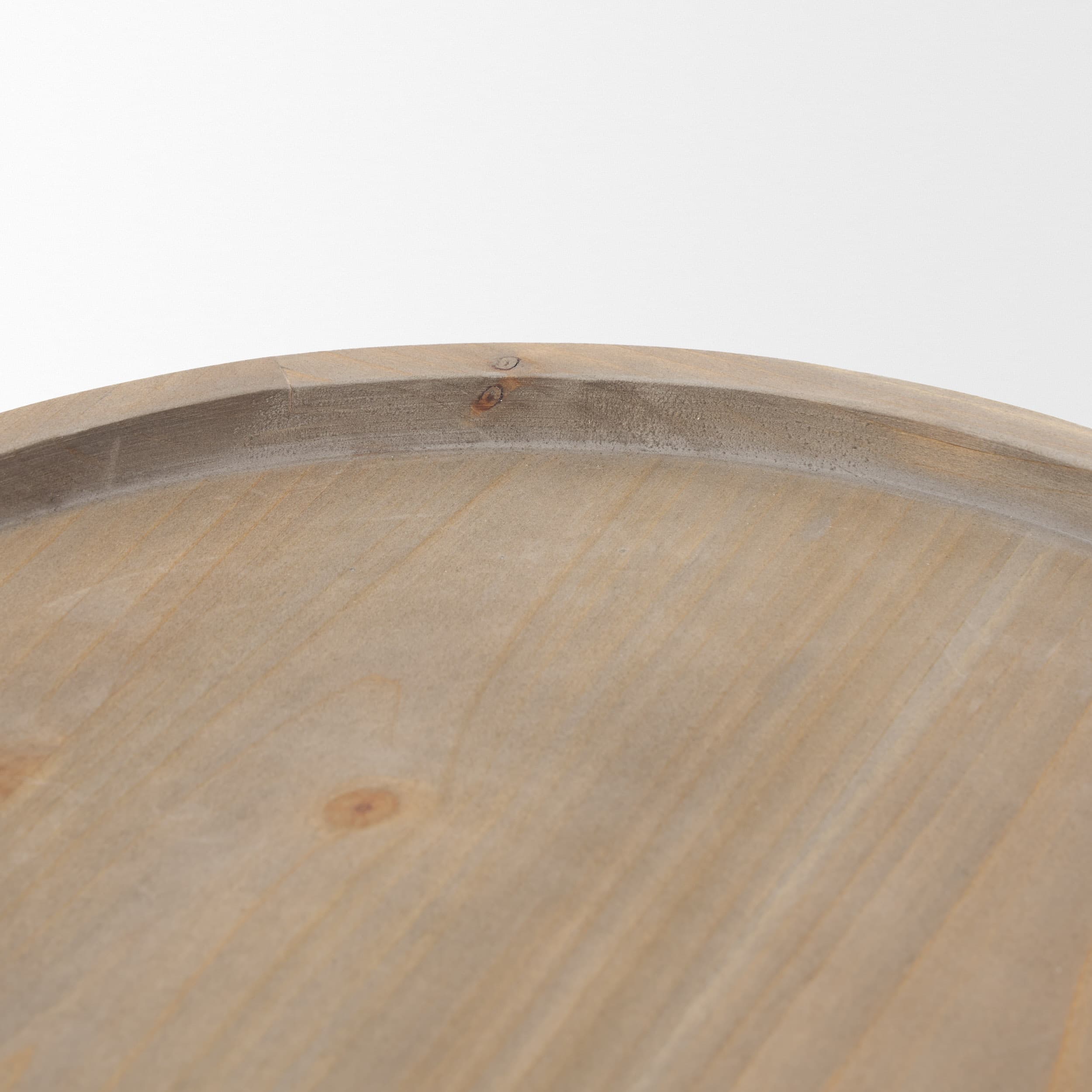 Virve Round Light Brown Wood w/ Gray Wash Wooden Trays — product photograph