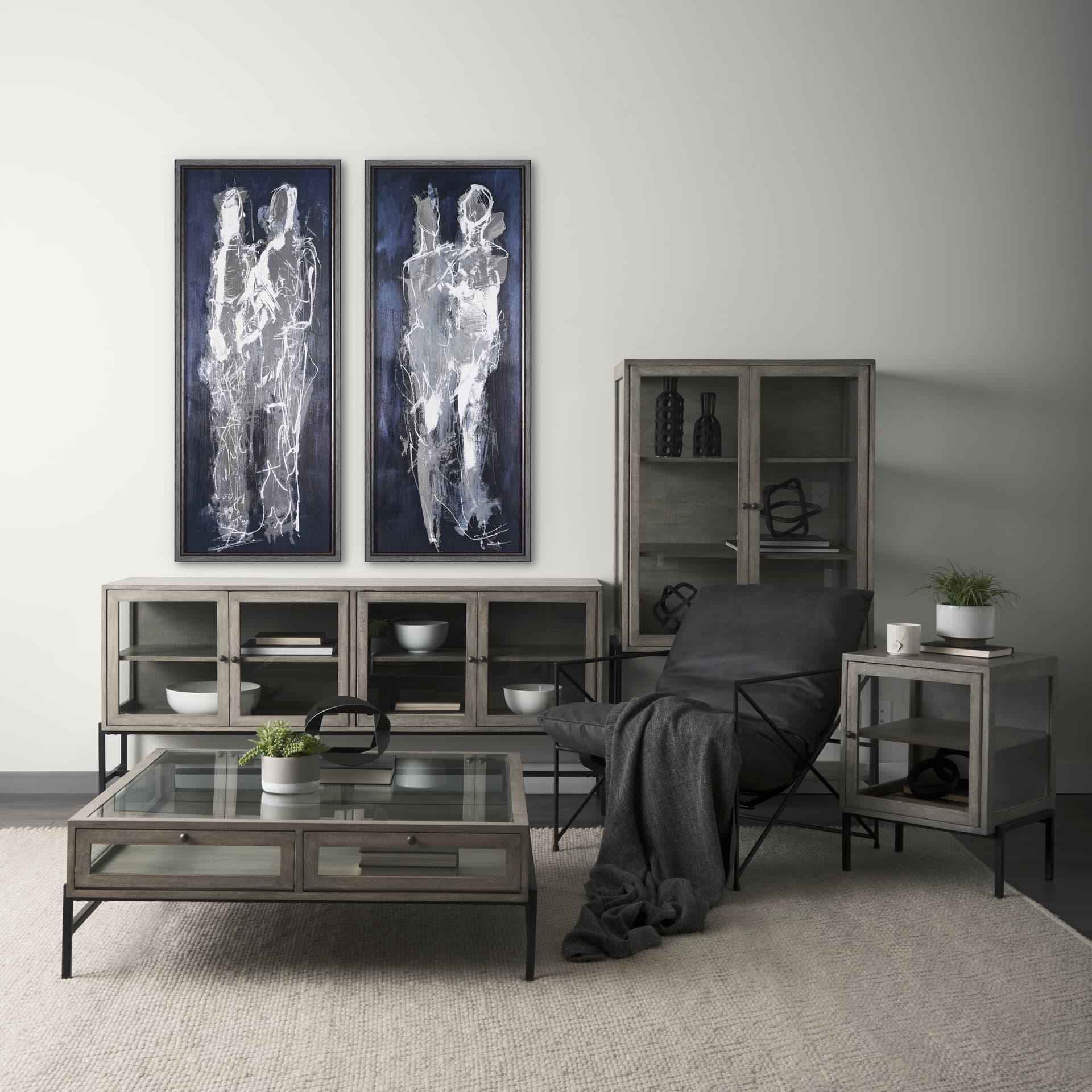 Gathering IV by Mercana Studio a Hand Embellished Textured Framed Art Print — in a styled room