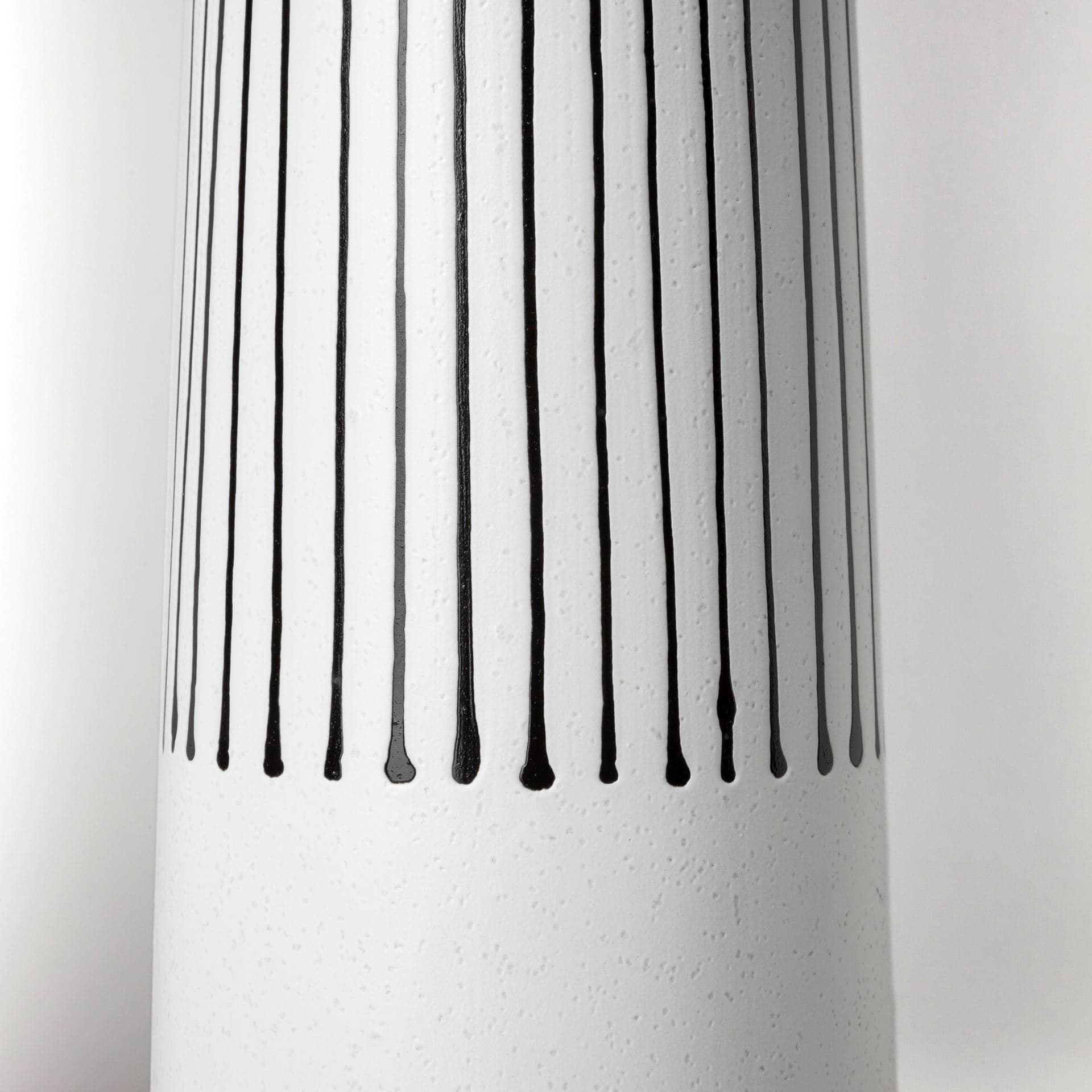 Kira I Small White Pinstripe Ceramic Vase — product photograph