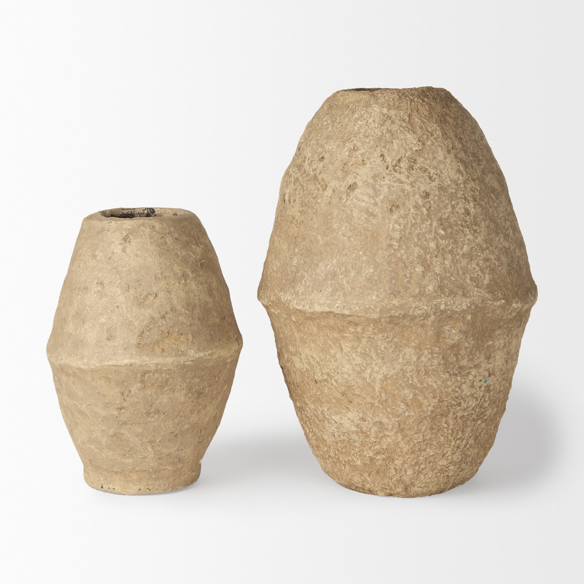 Rundal Small Beige Paper Mache Vase — product photograph