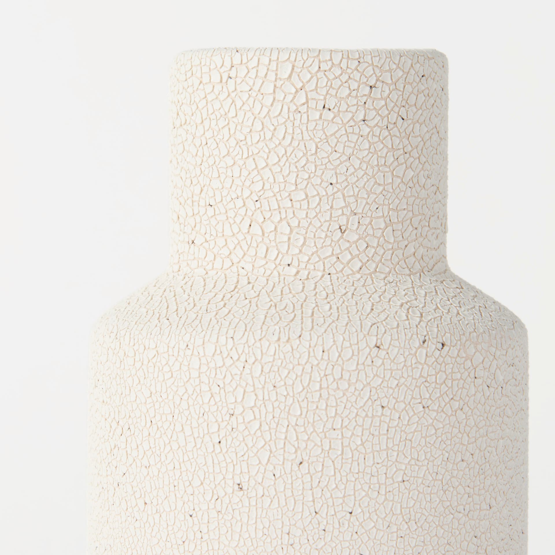 Salar 4.5L x 4.5W x 11.0H Cream Gourd Style Crackled Ceramic Vase — product photograph
