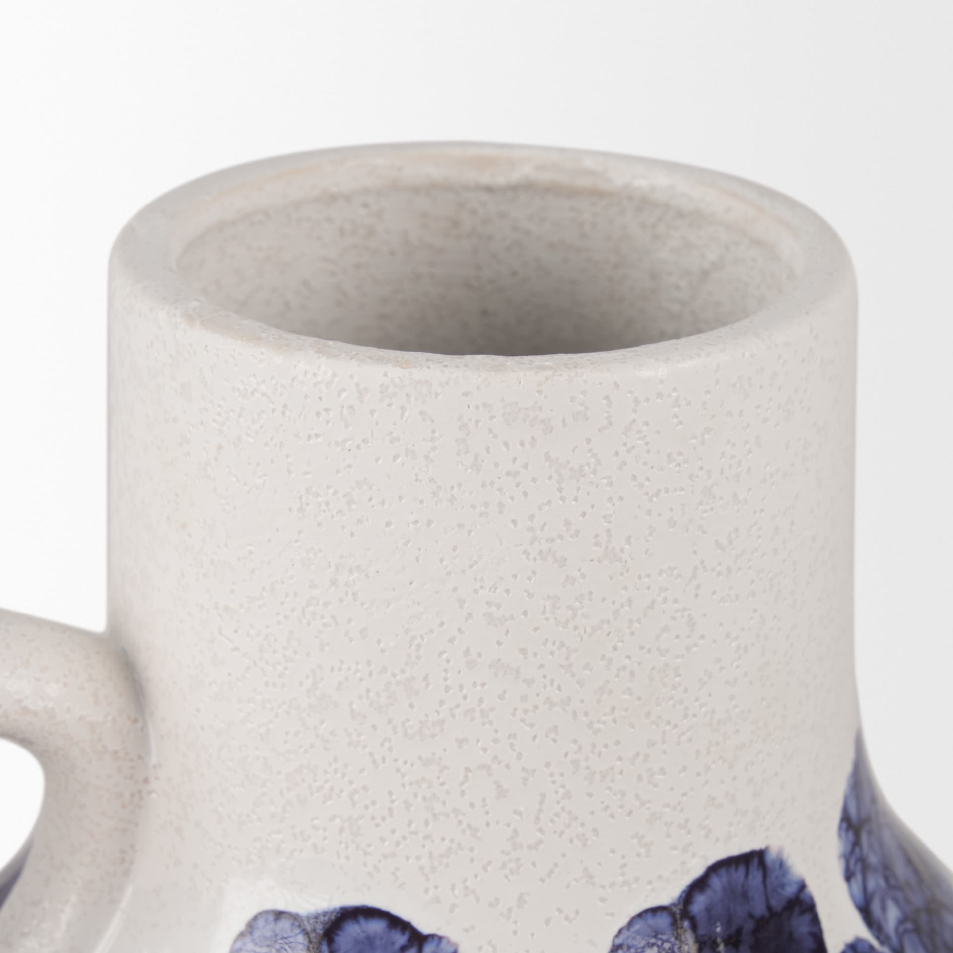 Truett White w/ Blue Stripes Ceramic Jug Vase — product photograph