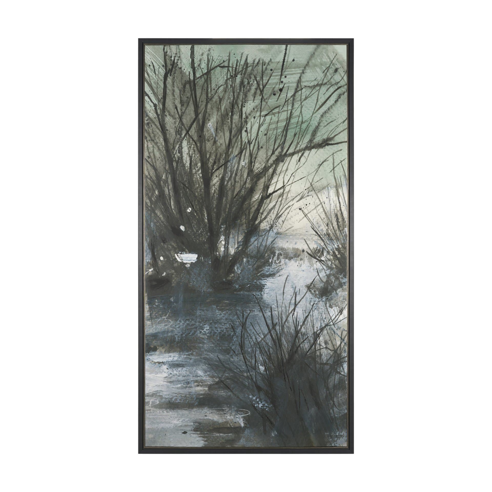 Brook and Willows I by Mercana Studio Hand-Embellished Textured Framed Canvas Artwork — product photograph