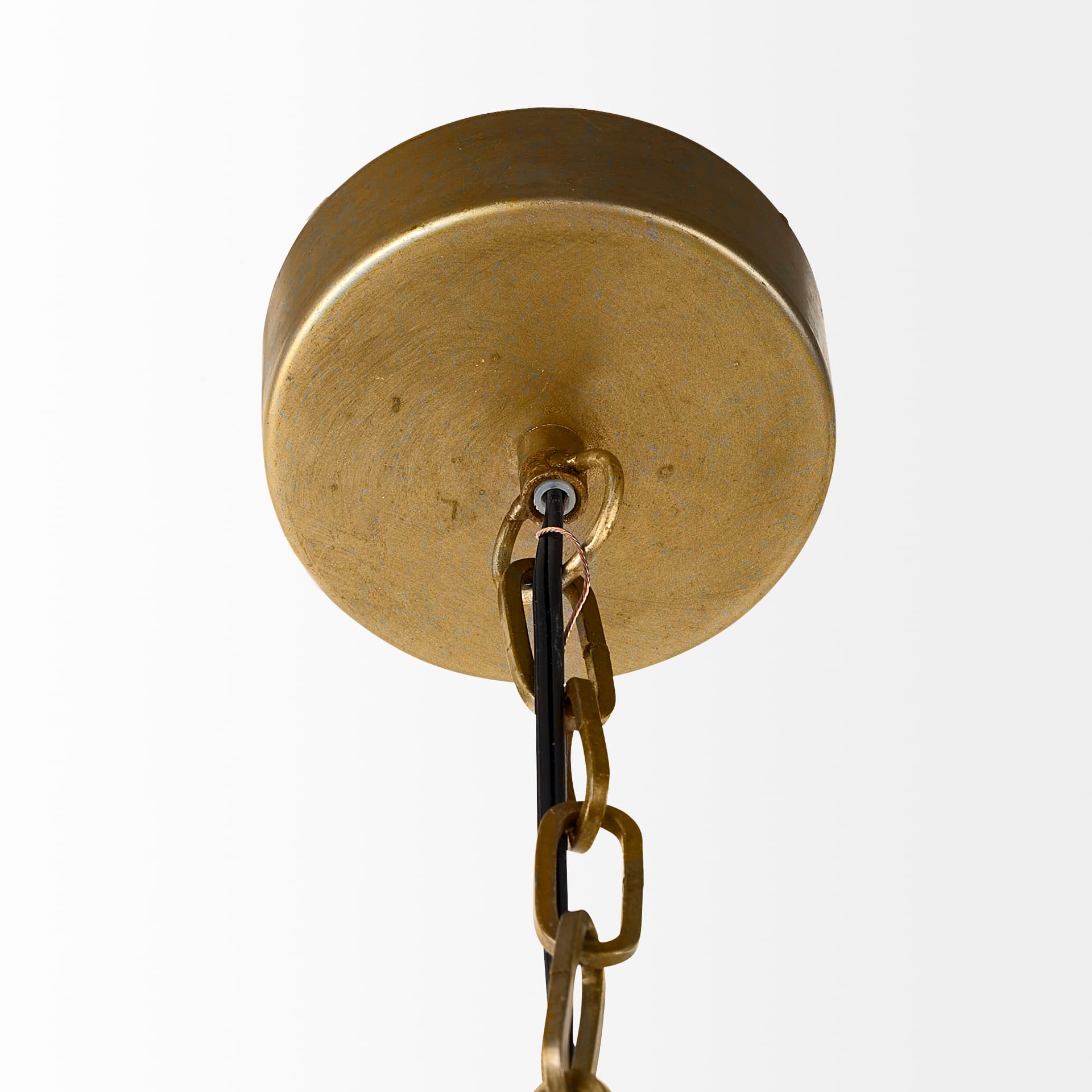 Capsa 17x29 Antique Gold and Silver Toned Metal Dome Pendant Light — product photograph