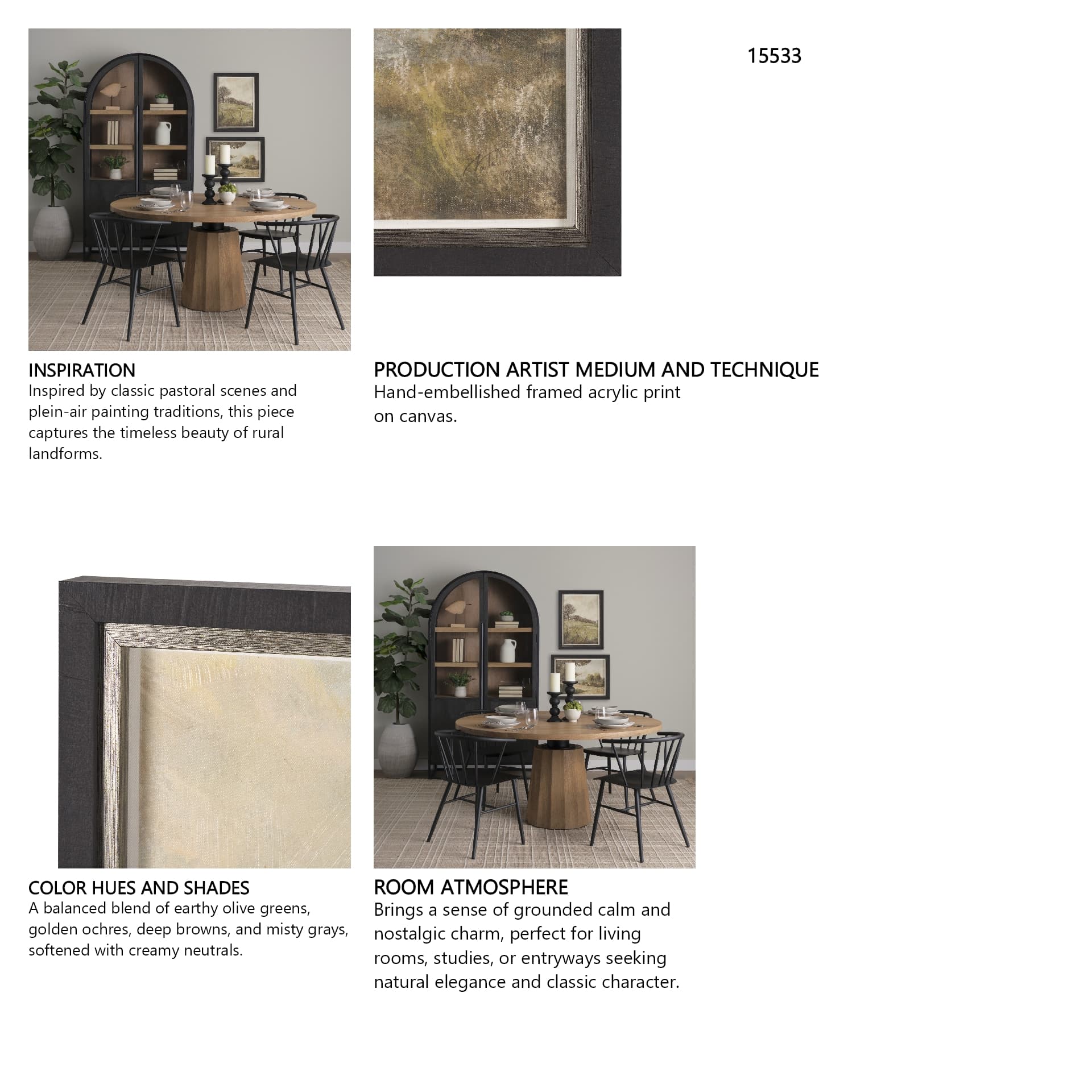 Old Style Landscape IV by Mercana Studio a Hand Embellished Framed Art Print — in a styled room