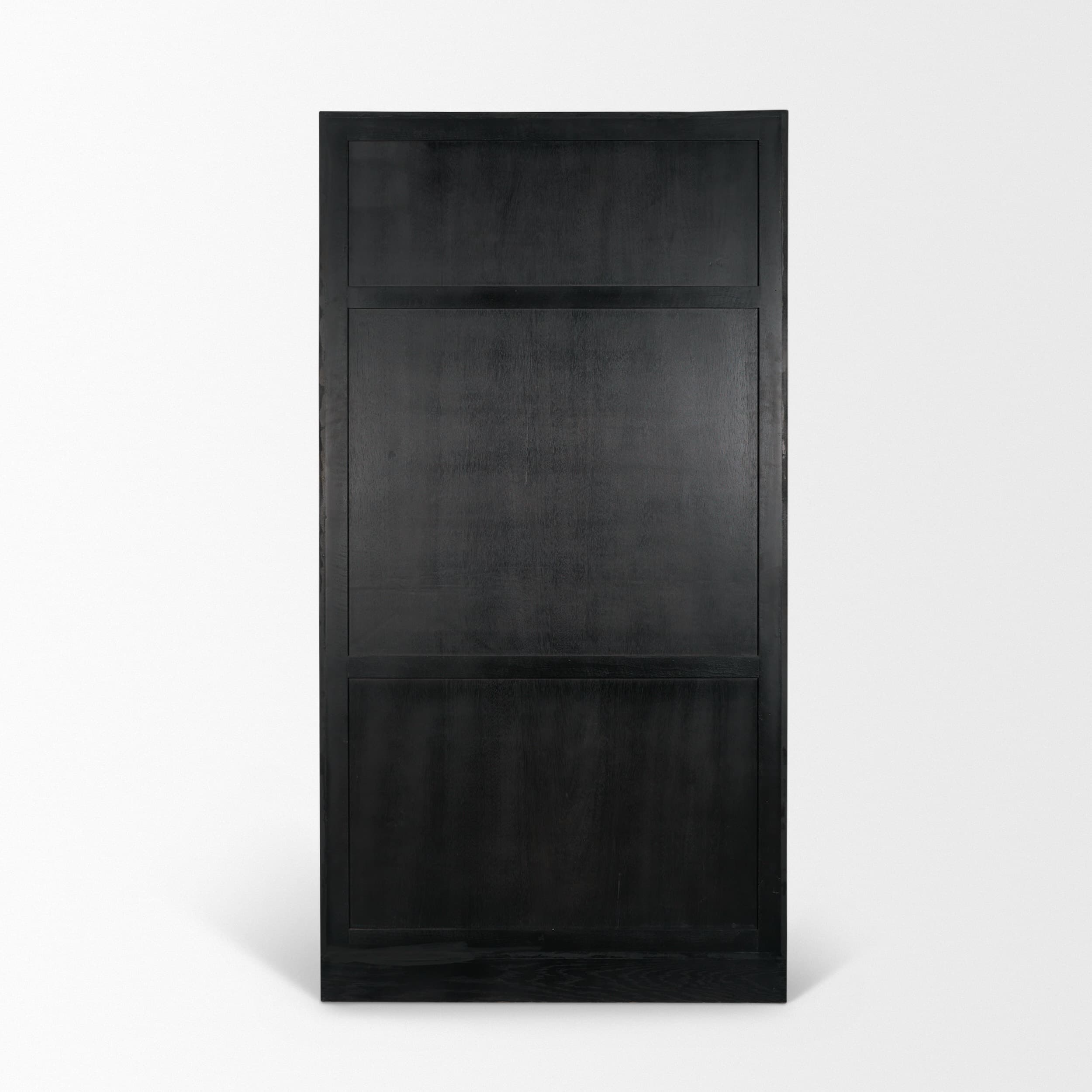 Henry Black & Light Brown Oak Wood w/ Glass Doors Curio Cabinet — product photograph