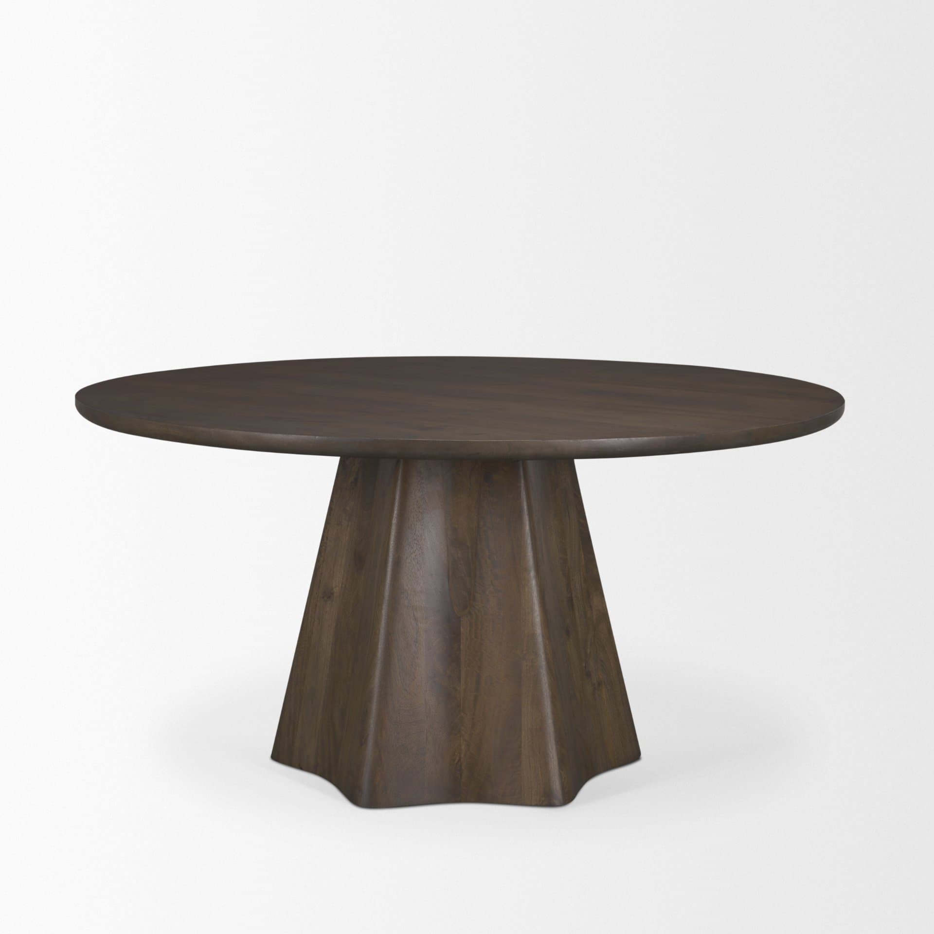 Jovani 60" Round Pedestal Dining Table | Modern | Dark Brown Wood | Seats 6 — product photograph