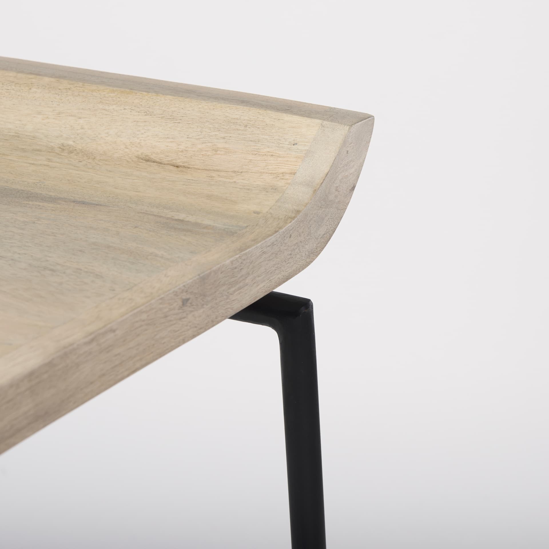 Givens Backless 26in Seat Counter Stool | Natural Wood w/ Black Metal — product photograph