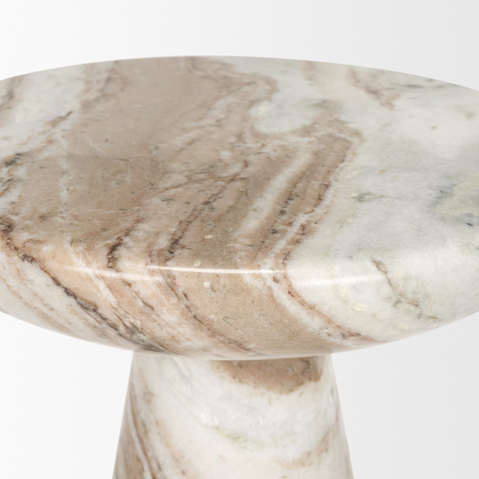 Bellancia Rosa Pink Marble Pedestal Side Table — product photograph