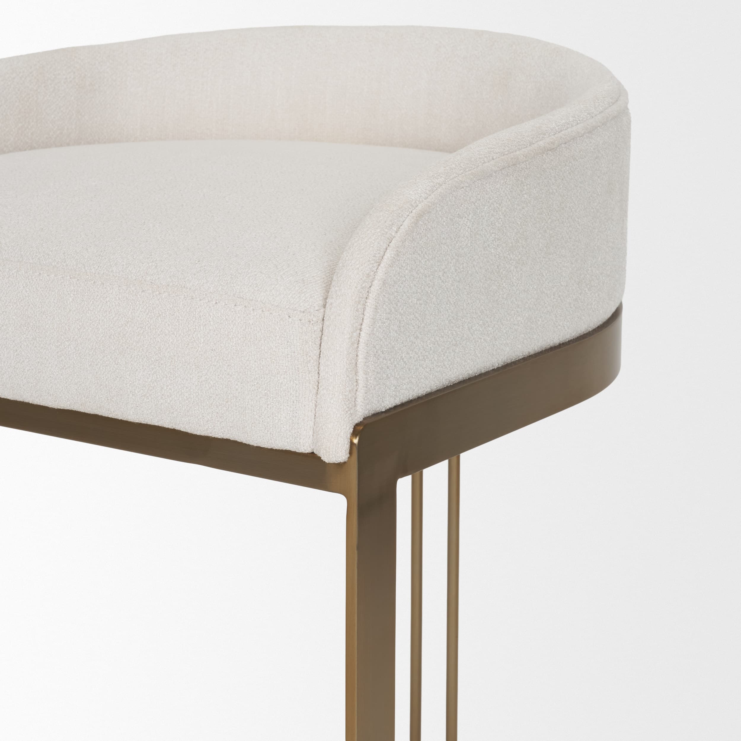 Hollyfield Low Back 28.7in Seat Bar Stool | II Cream Fabric w/ Counter — product photograph