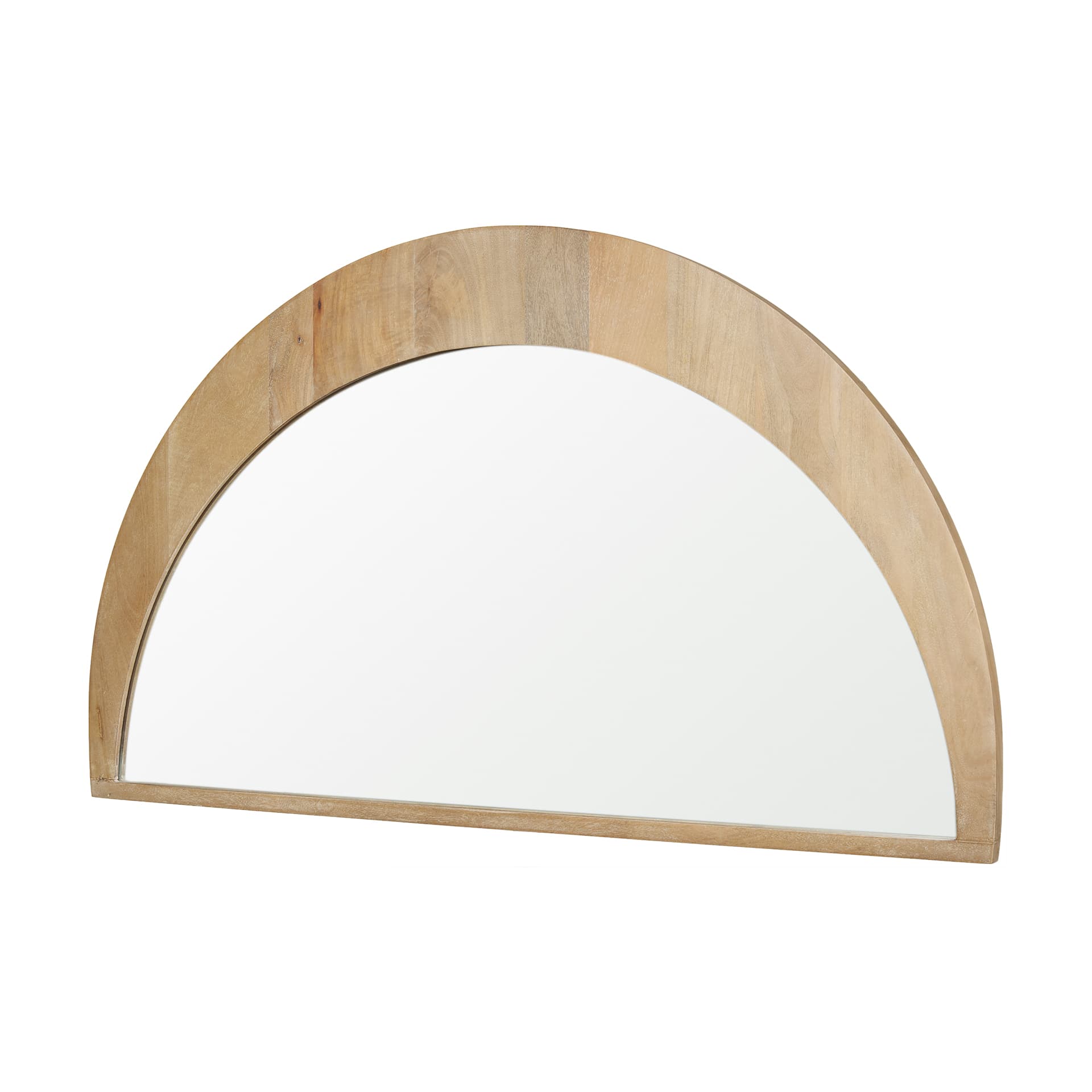 Celeste Light Brown Wood Large Mirror — product photograph