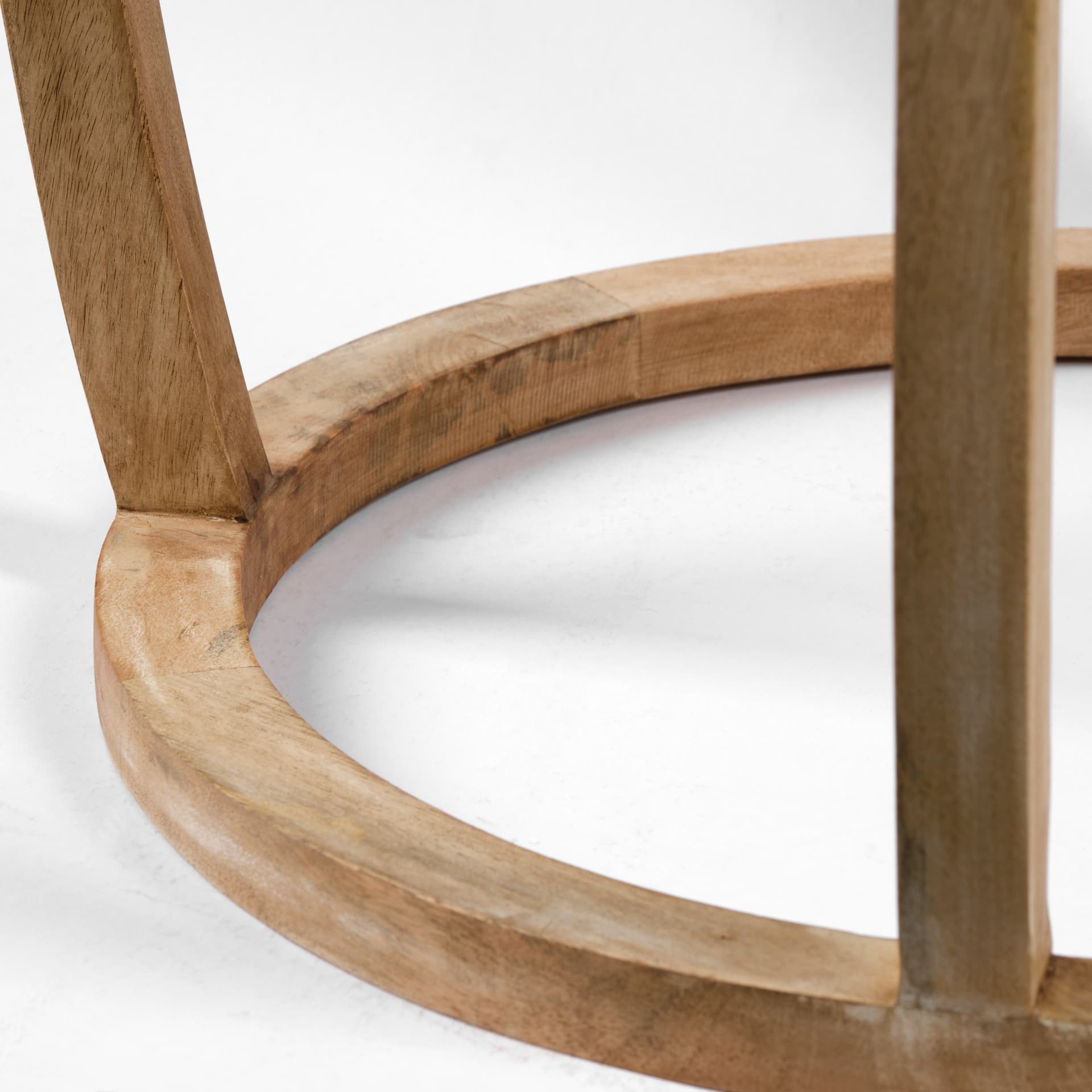 Hubbard I 22L x 22W Light Brown Wood Round Top W/Glass Accent Table — product photograph