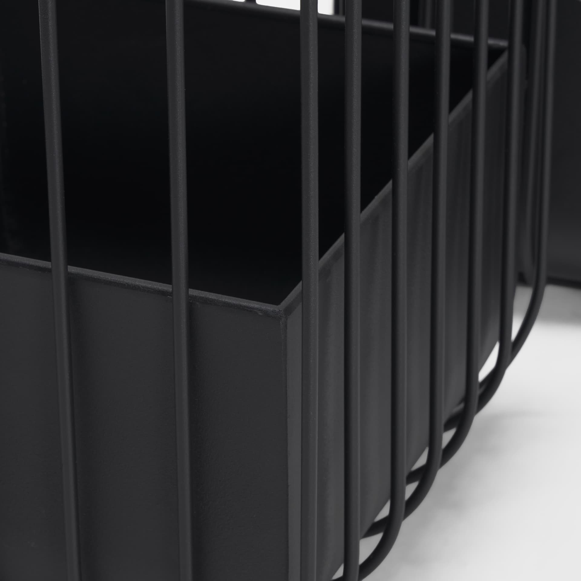 Verna Matte Black Wire Cage Metal Planters (Set of 2) — product photograph