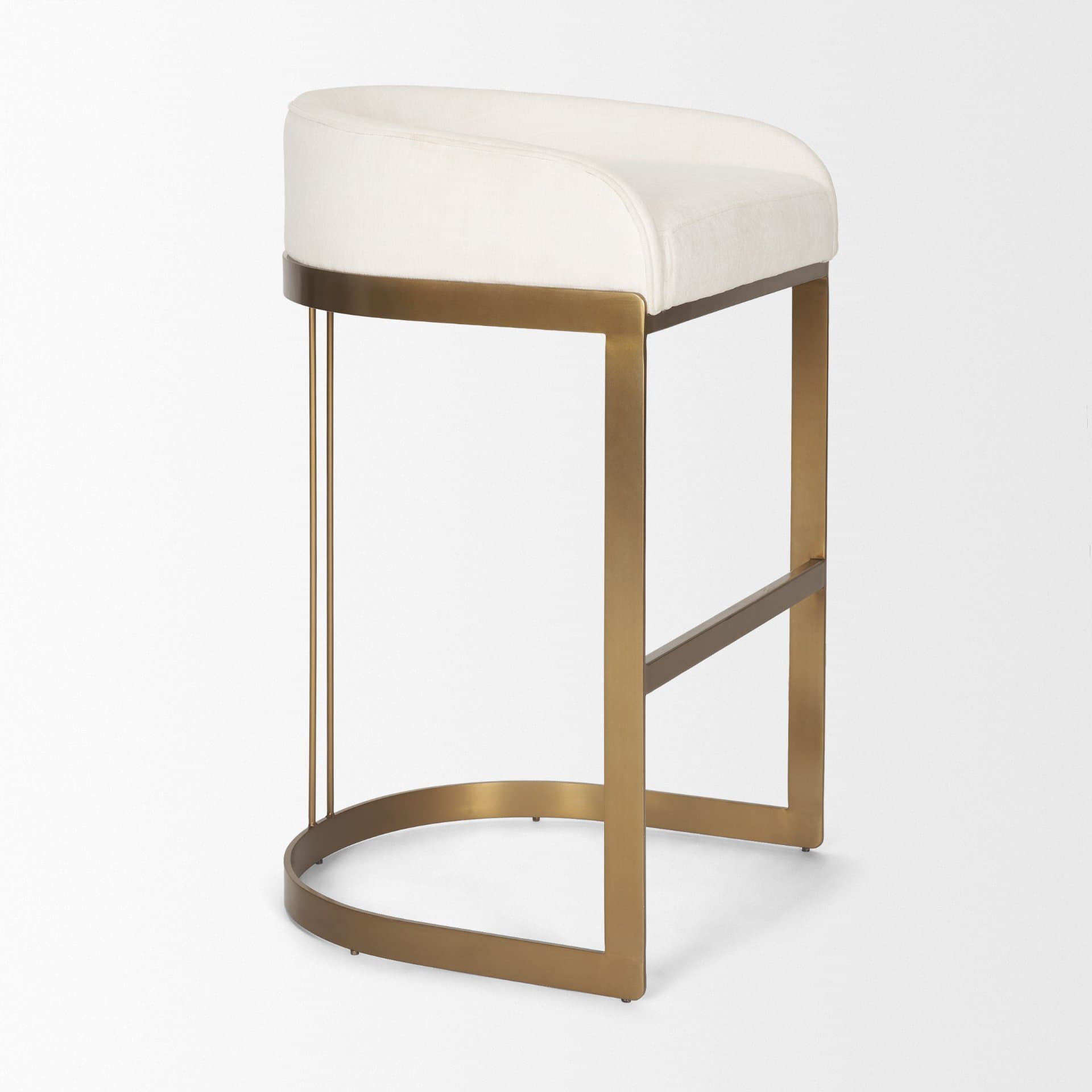 Hollyfield Low Back 28.75in Seat Bar Stool | Bar w/ Cream Fabric — product photograph