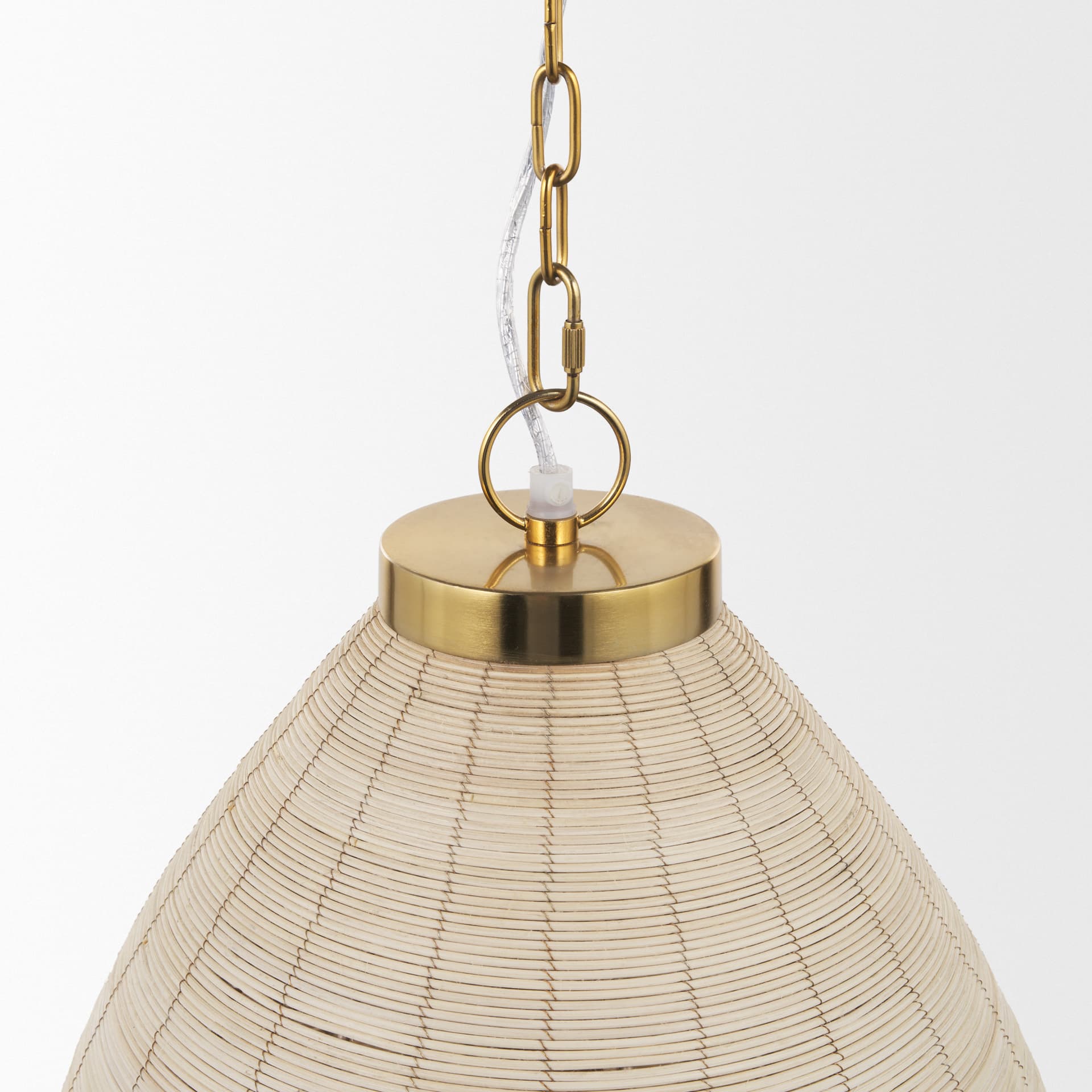 Saliha Cane w/ Brass Metal Pendant Light — product photograph