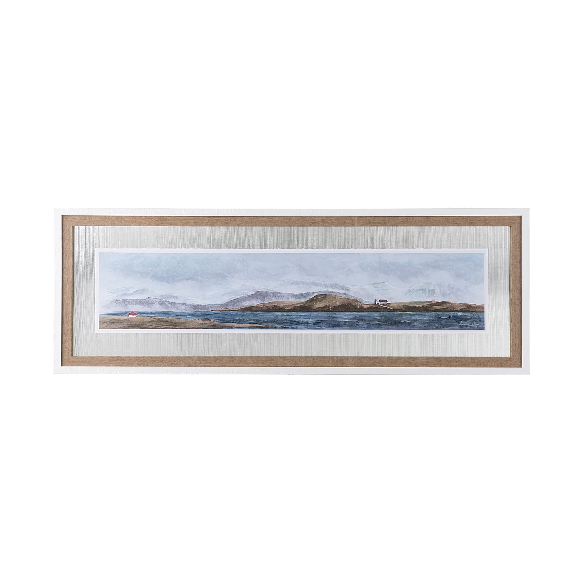Icelandic Seascape by Jonathan Klassen Hand Embellished Textured Framed Art Print Matted under Glass — product photograph
