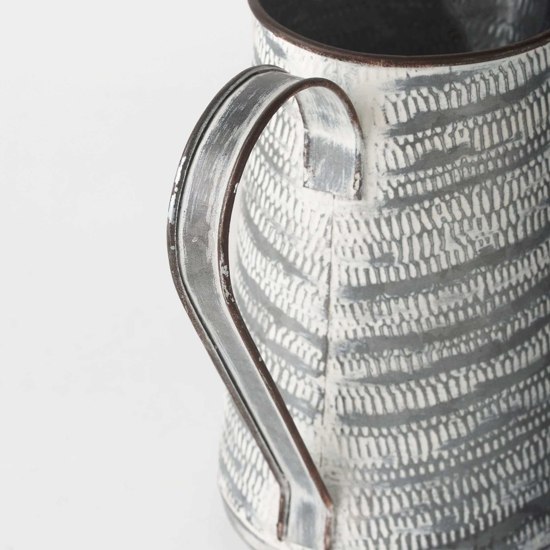 Serena I 8H Small Gray/White Textured Metal Jug — product photograph