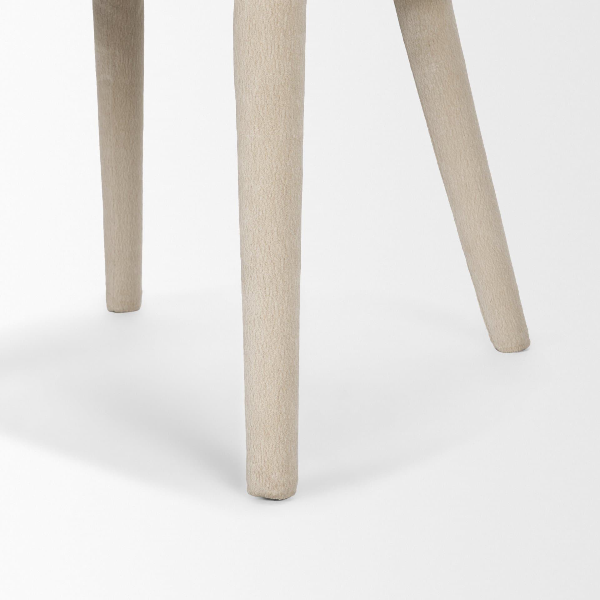 Nolan Wingback Dining Side Chair | Cream Chenille w/ Tapered Wood — product photograph
