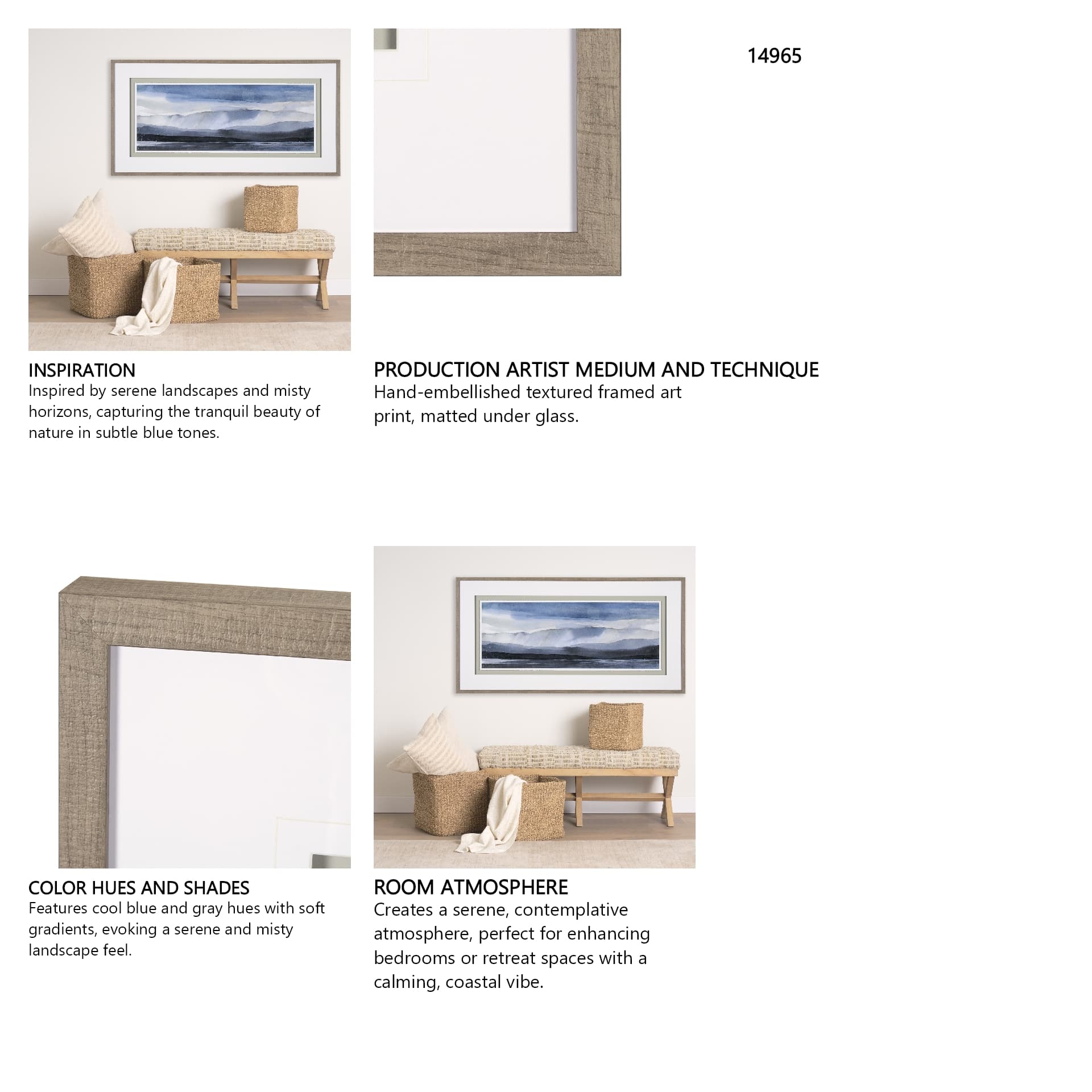 Watercolor Sketch I by Mercana Studio Hand Embelished Textured Framed Art Print Matted under Glass — in a styled room