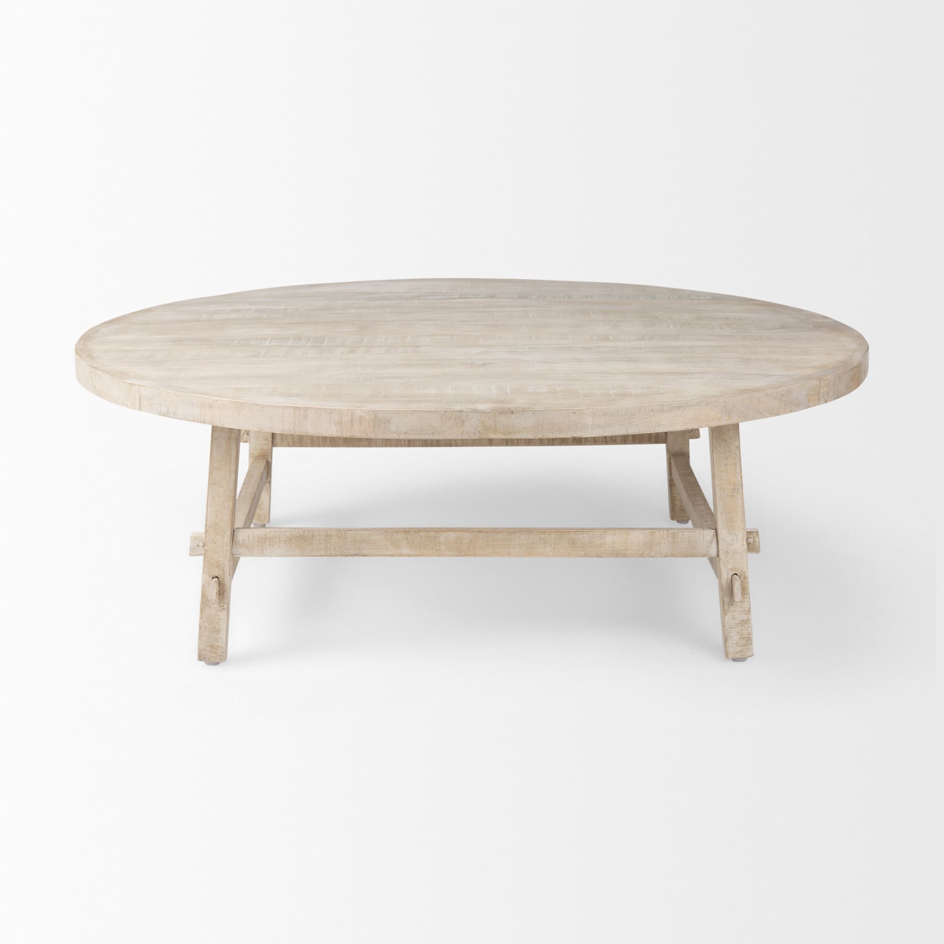 Rosie 48.0L x 48.0W x 16.0H Round Blonde Wood Coffee Table — product photograph