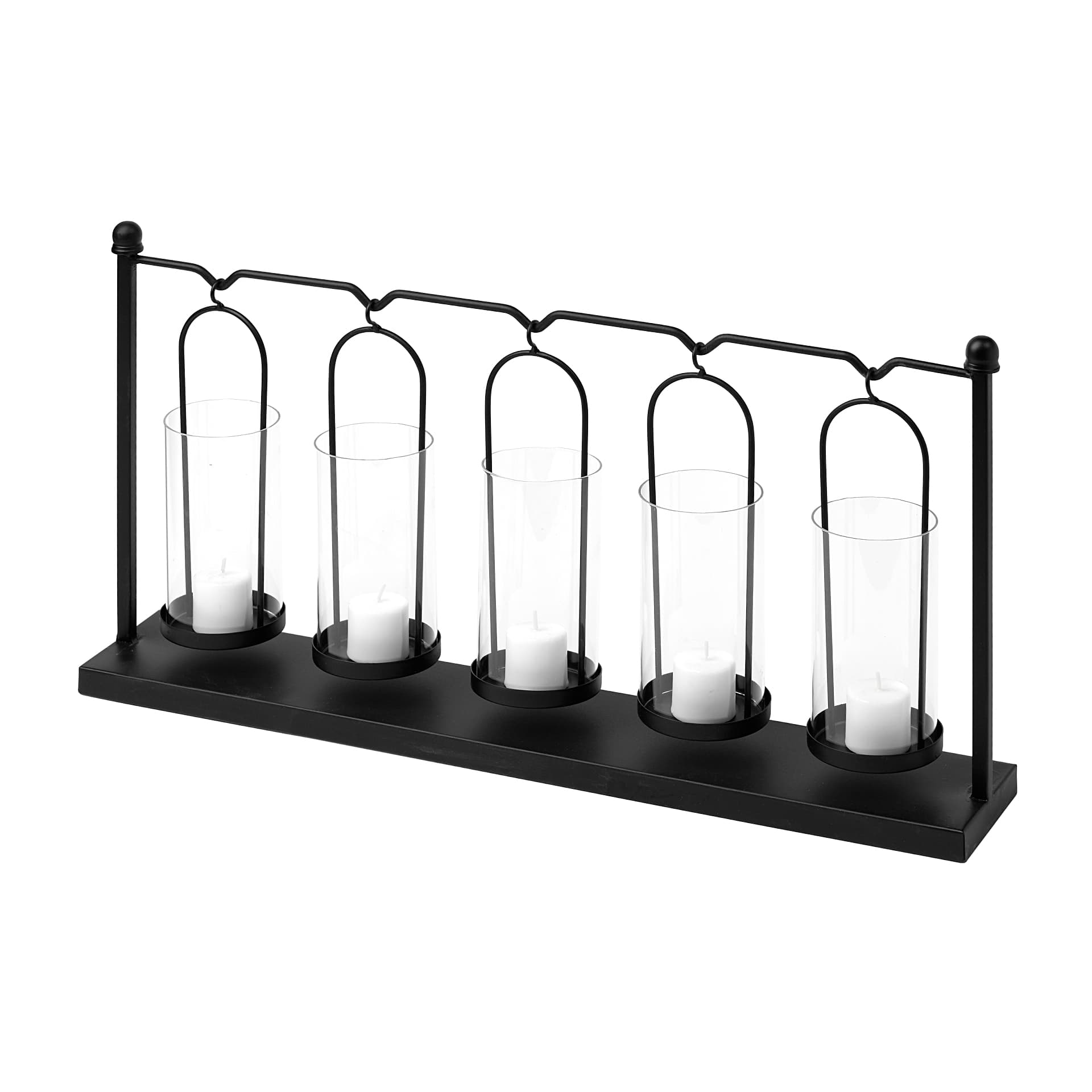 Erlen Black Metal Hanging Votive Five Candle Table Candle Holder — product photograph