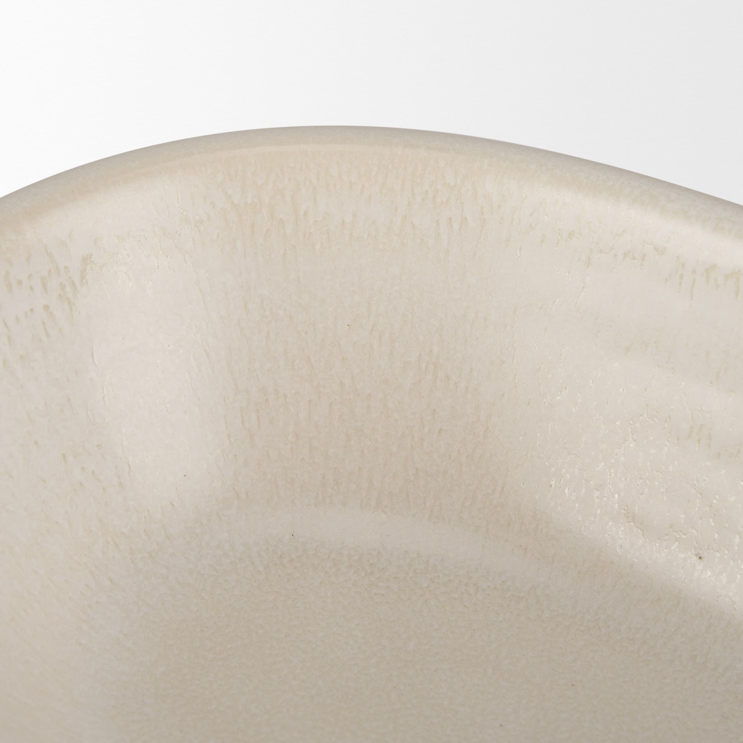 Tyren Cream Glazed Decorative Oblong Ceramic Bowl — product photograph