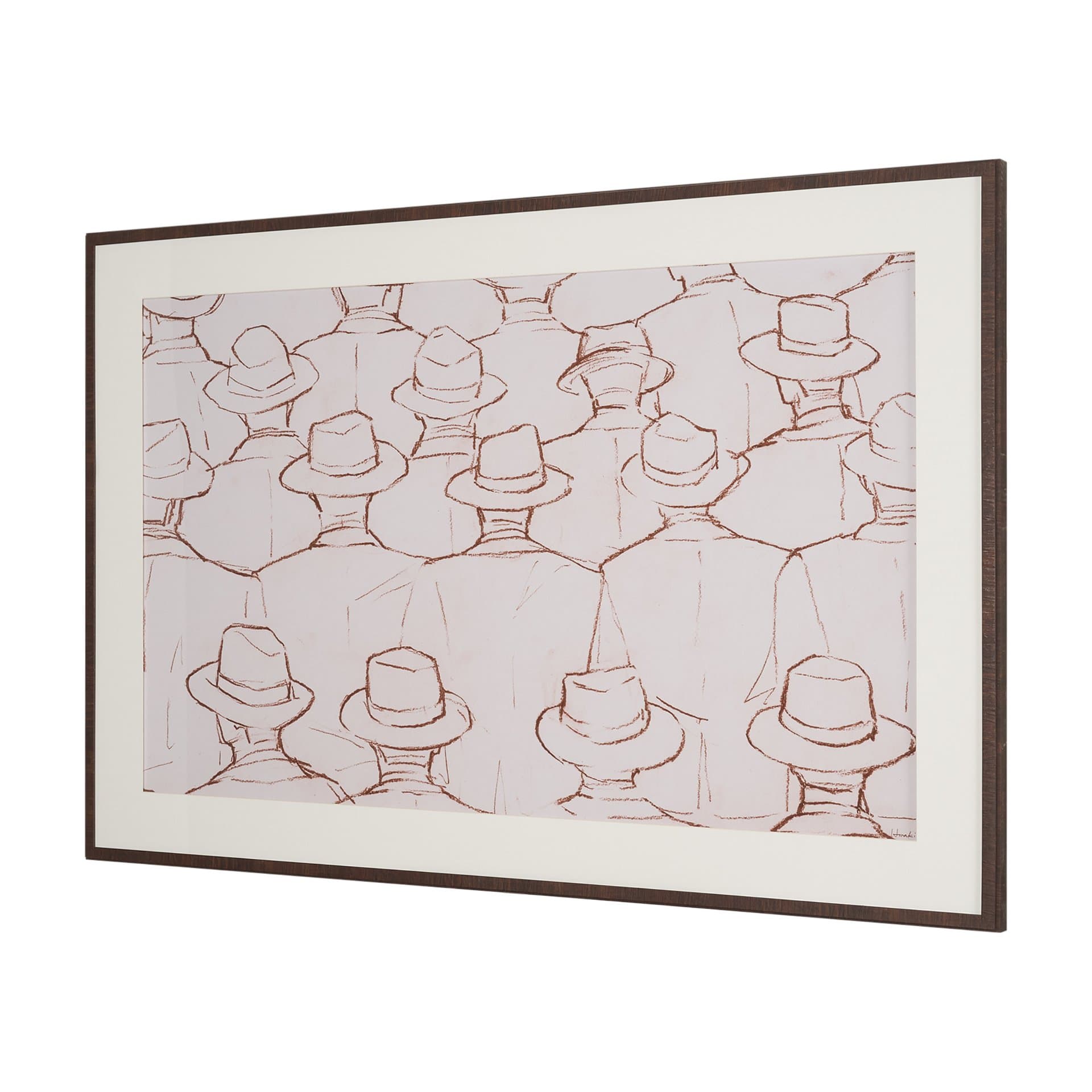 Hats by Mercana Studio Hand Embelished Framed Artwork Matted under Glass — product photograph