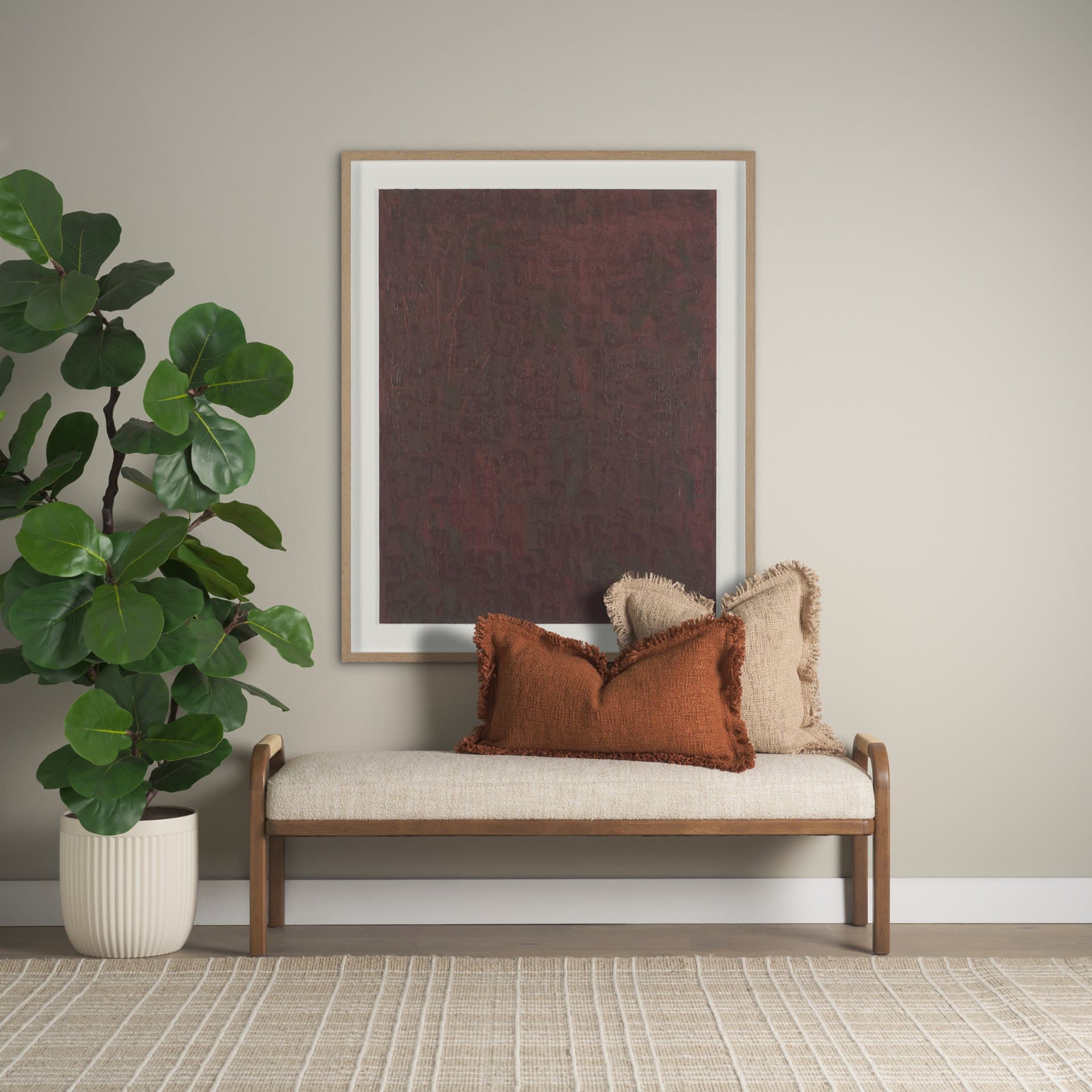 Mental Crossfire II by Mercana Studio Hand-Embellished Textured Framed Artwork Matted under Glass — in a styled room