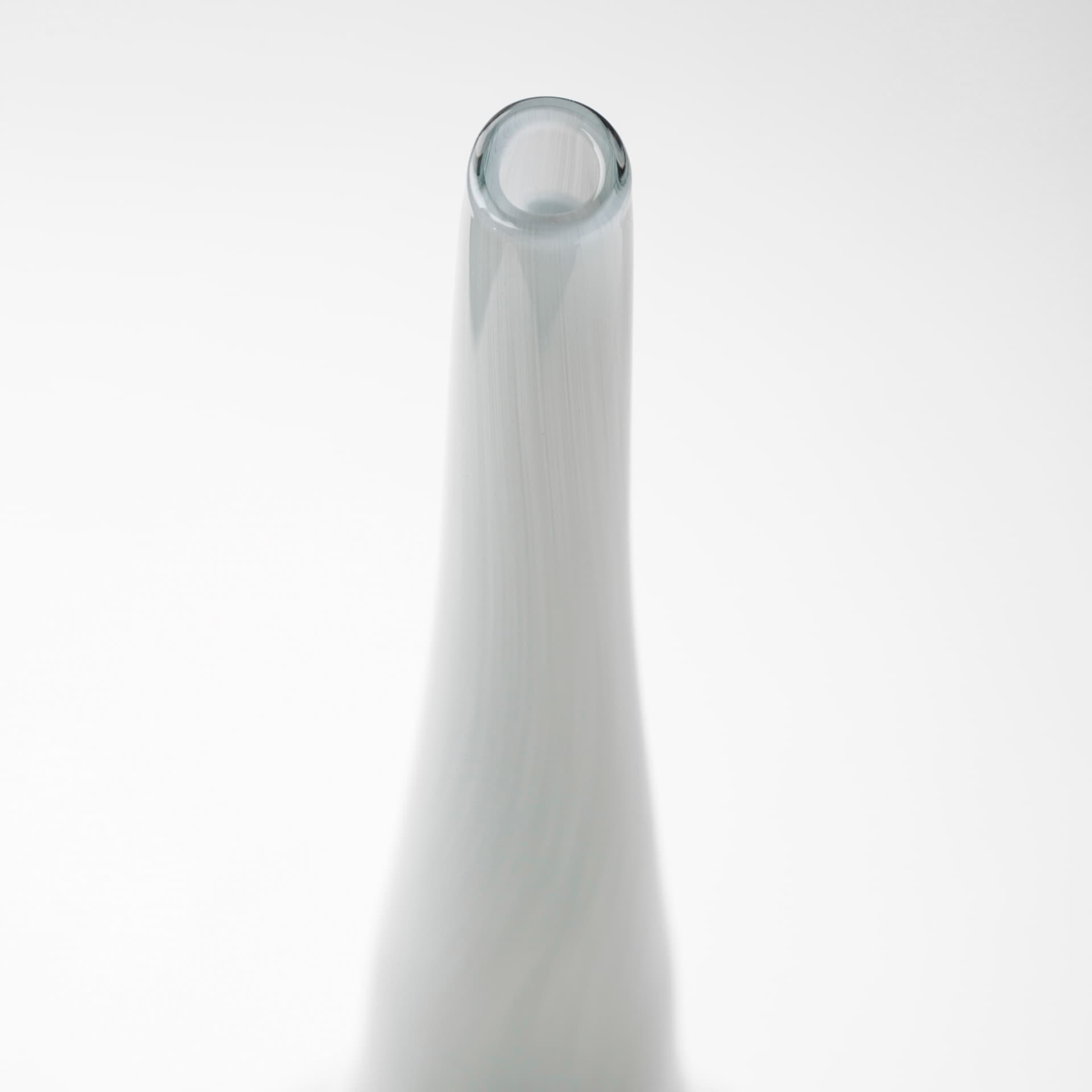 Erie II Tall Two Toned Sky Blue Dark Brown Blown Glass Vase — product photograph