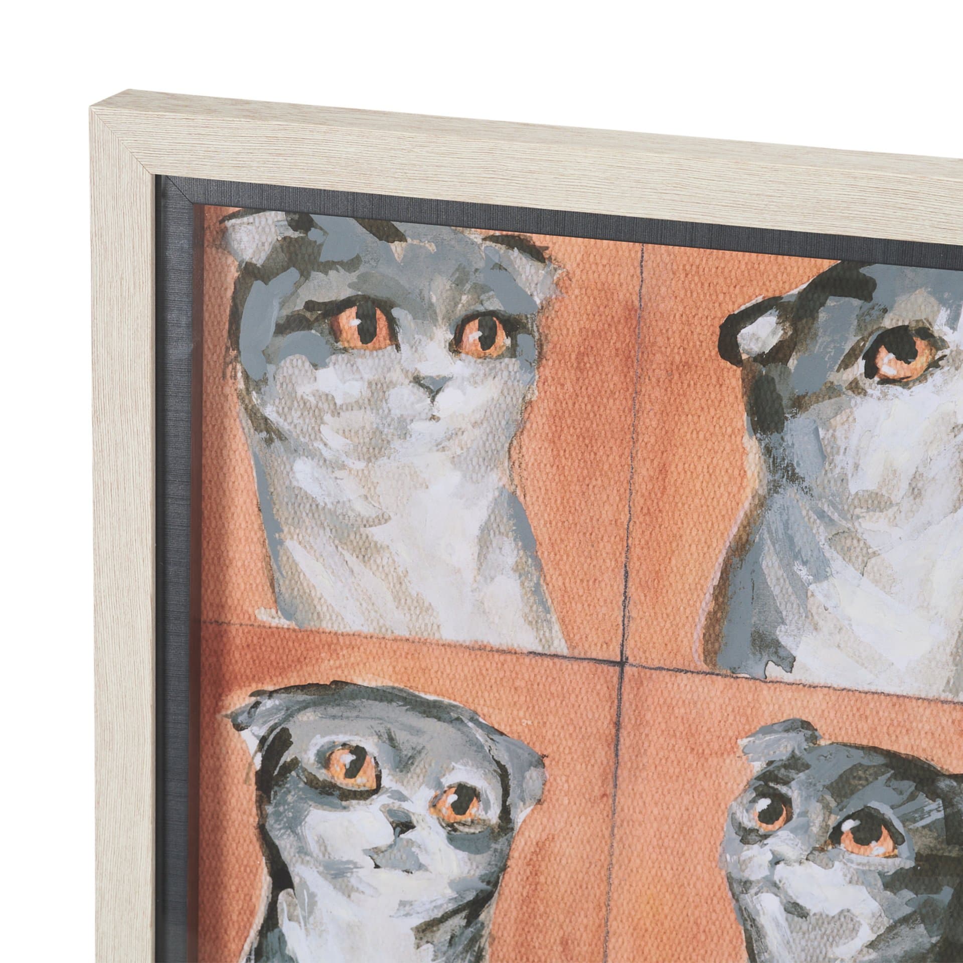 A Cats Many Faces by Mercana Studio Hand-Embellished Framed Artwork Matted under Glass — product photograph