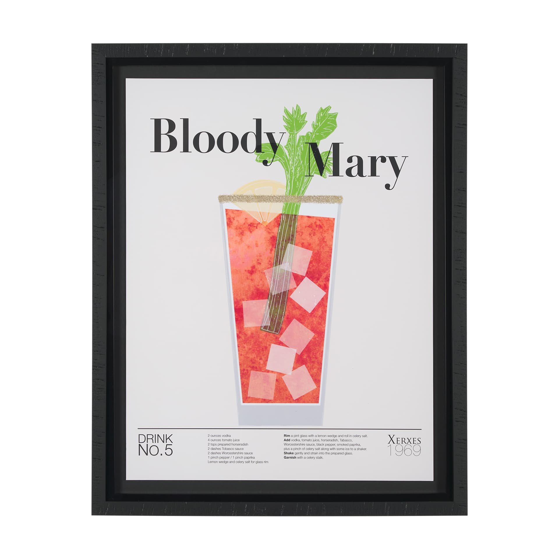 Bloody Mary by Mercana Studio a Hand Embelished Textured Framed Art Print Matted under Glass — product photograph