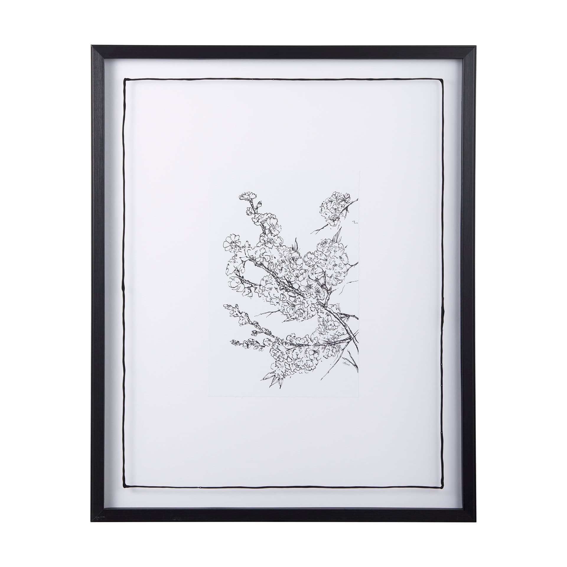 Spring Blooming V by Mercana Studio a Hand Embellished Textured Framed Art Print Matted under Glass — product photograph