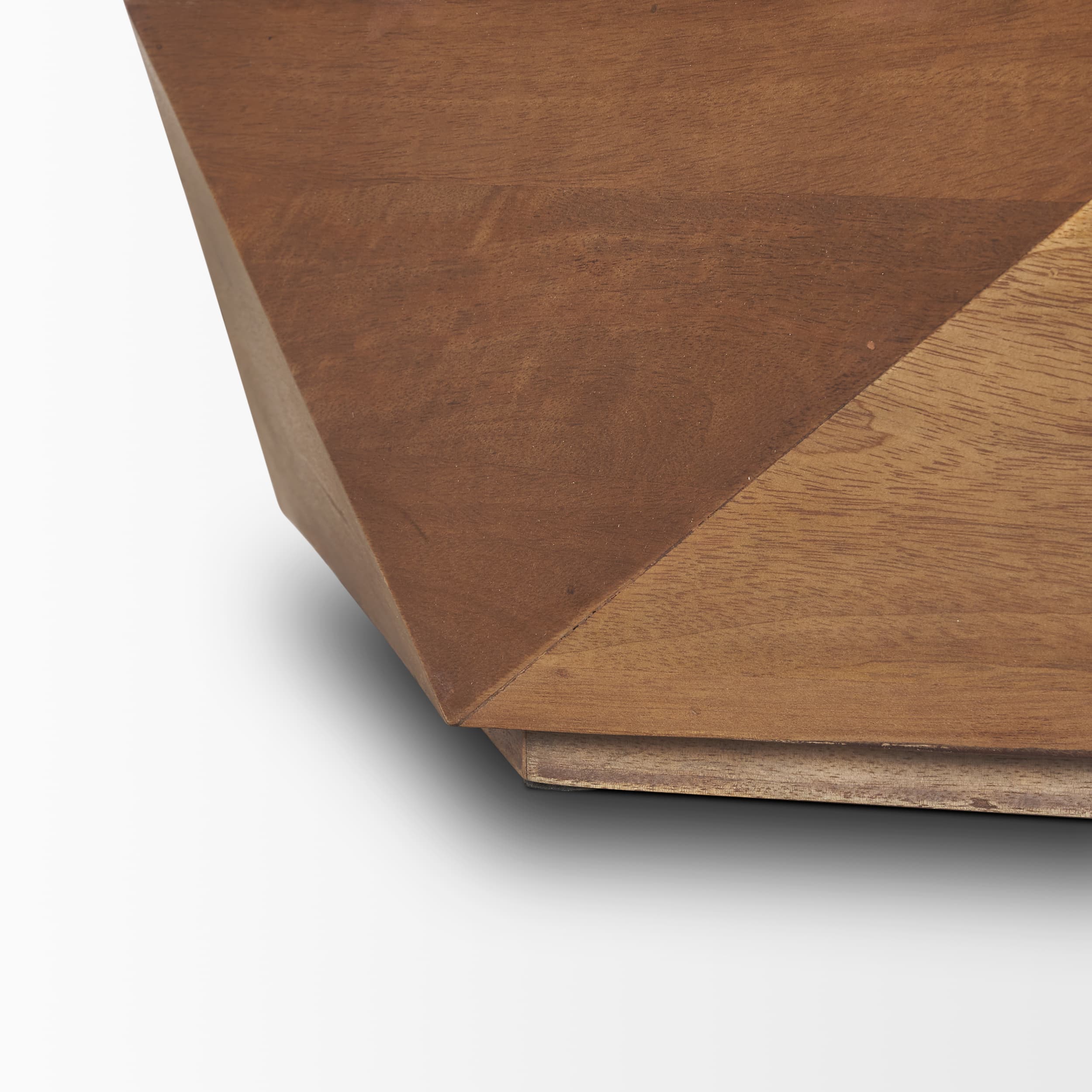 Arreto 36" Hexagonal Hinged Solid Wood Top and Base Coffee Table — product photograph