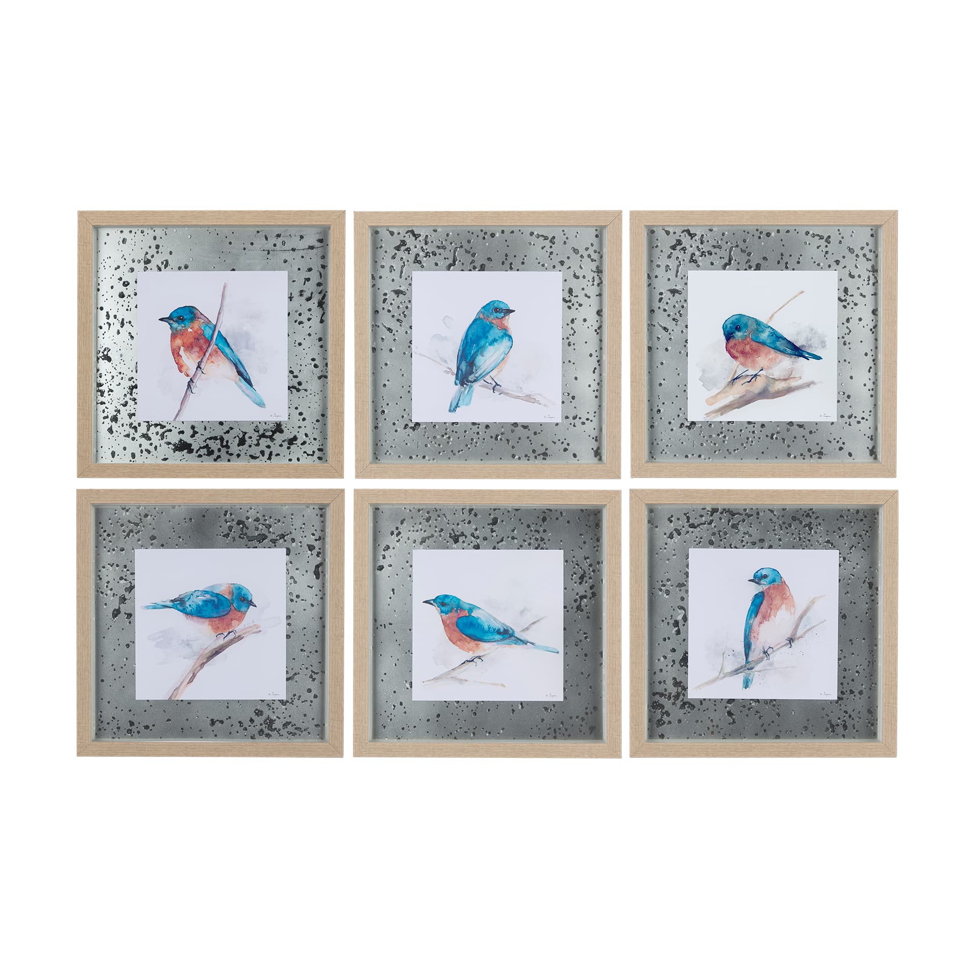 Eastern Blue II by Mercana Studio a Hand Embellished Textured Framed Art Print Matted under Glass — product photograph