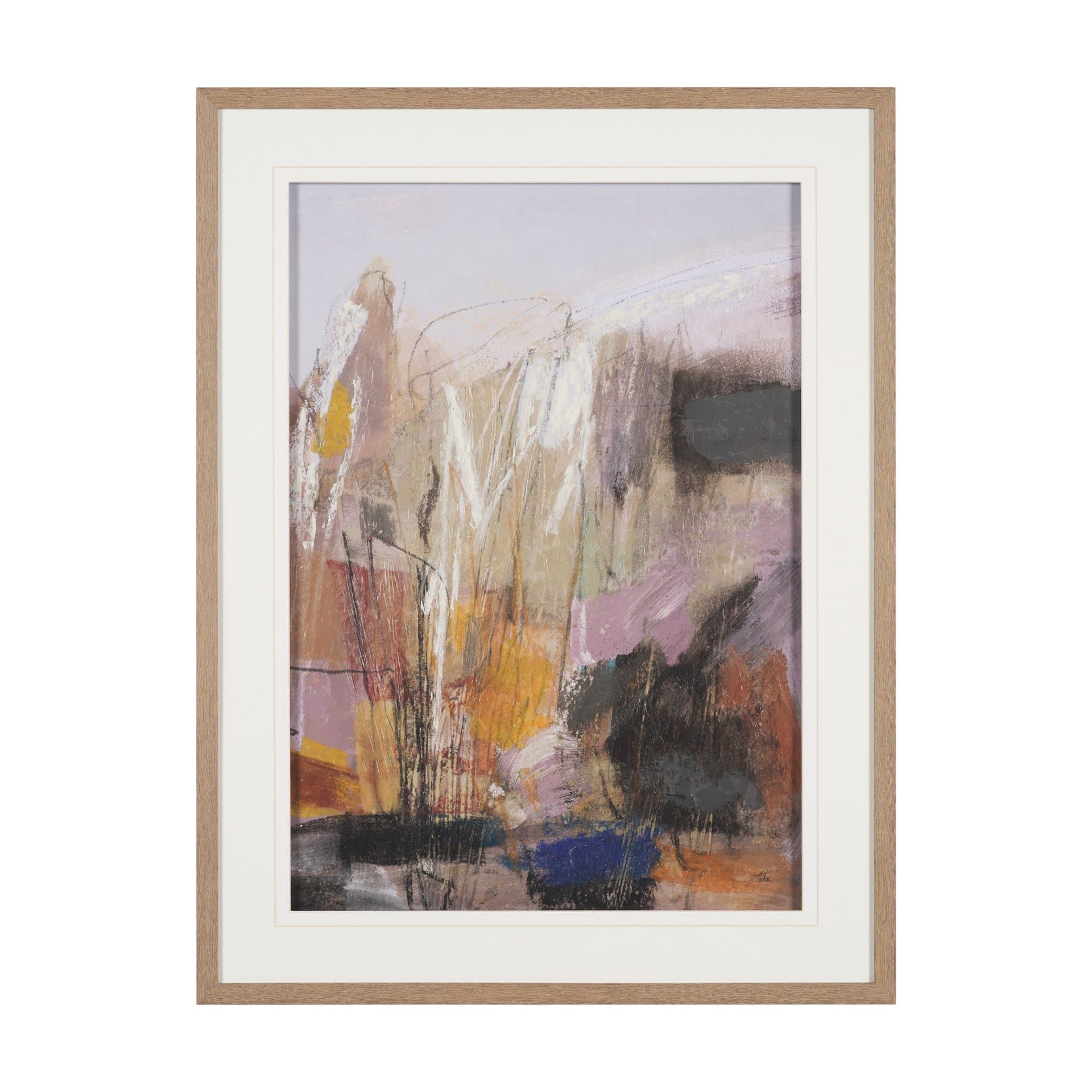 Abstract Autumn 3 by Mercana Studio Hand-Embellished Textured Framed Artwork Matted under Glass — product photograph