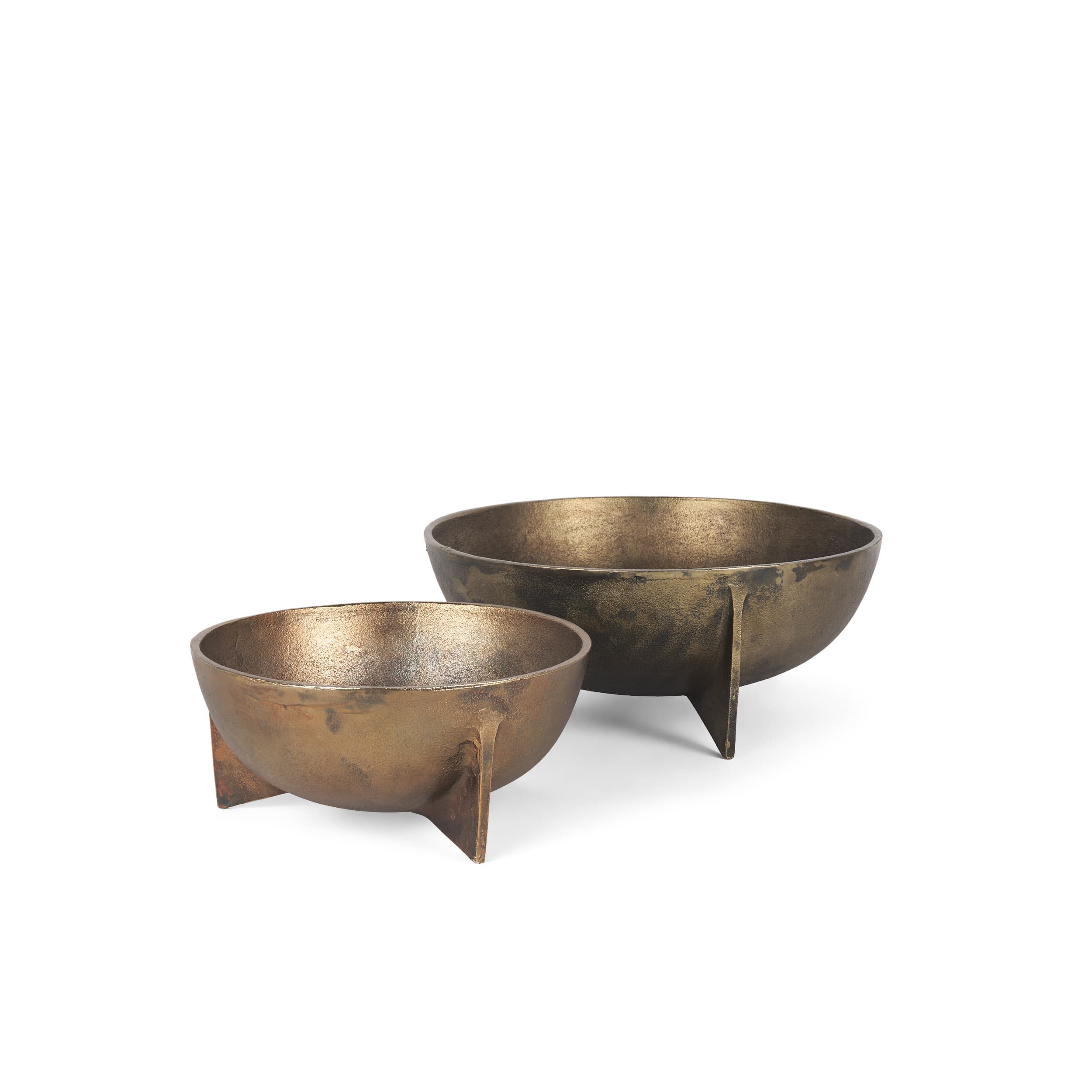 Quita Large Gold Metal Decorative Bowls (Set of 2) — product photograph