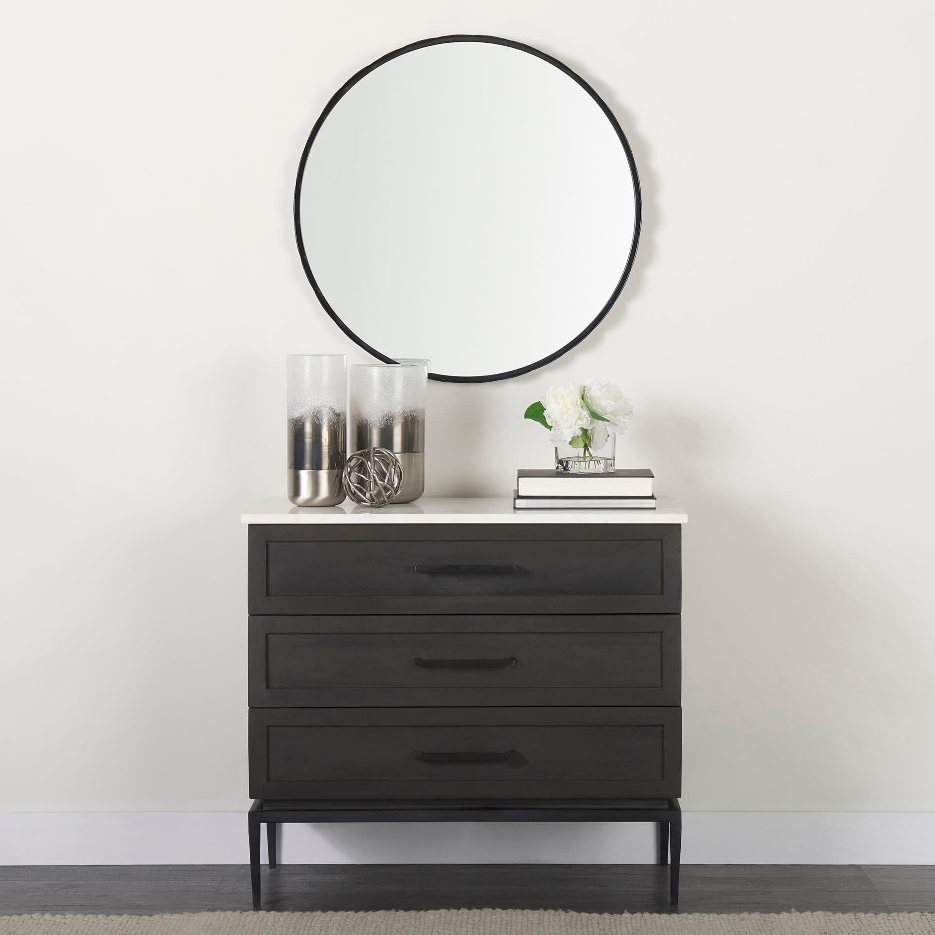 Sphaira II Large 7L x 7W Silver Cast Aluminum Decorative Tree Branch Orb — product photograph