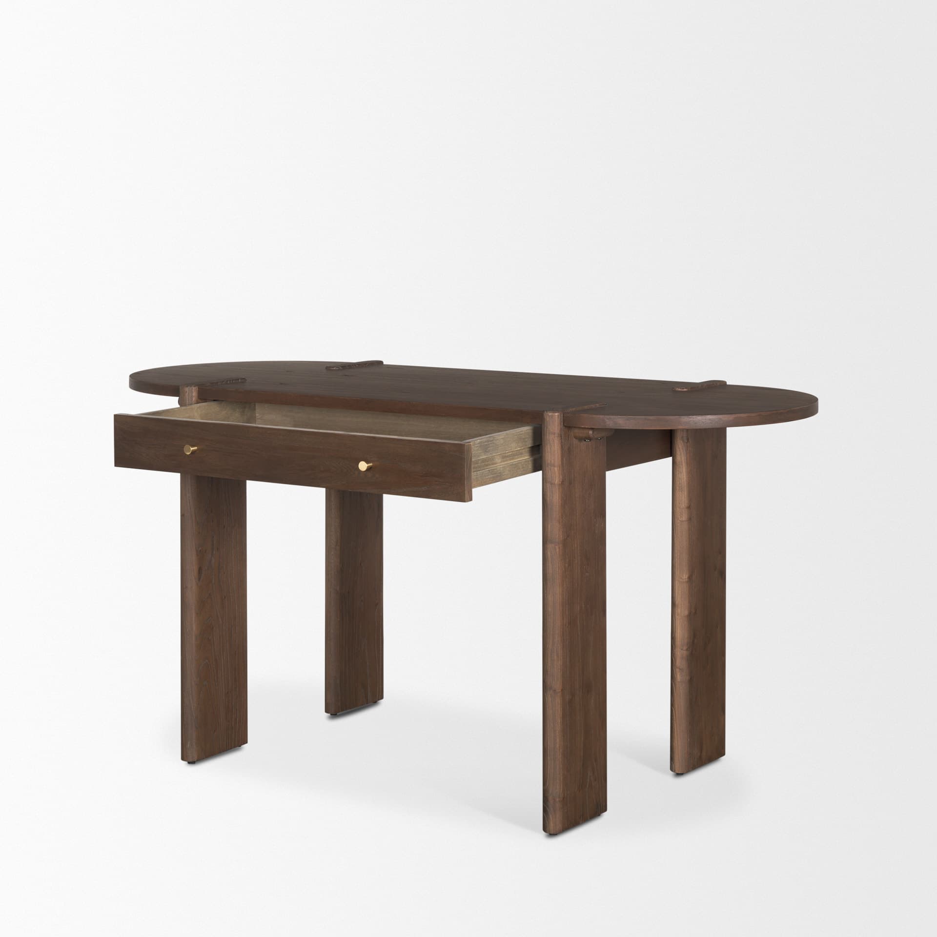 Sohan Dark Brown Elm Wood Oblong Desk — product photograph