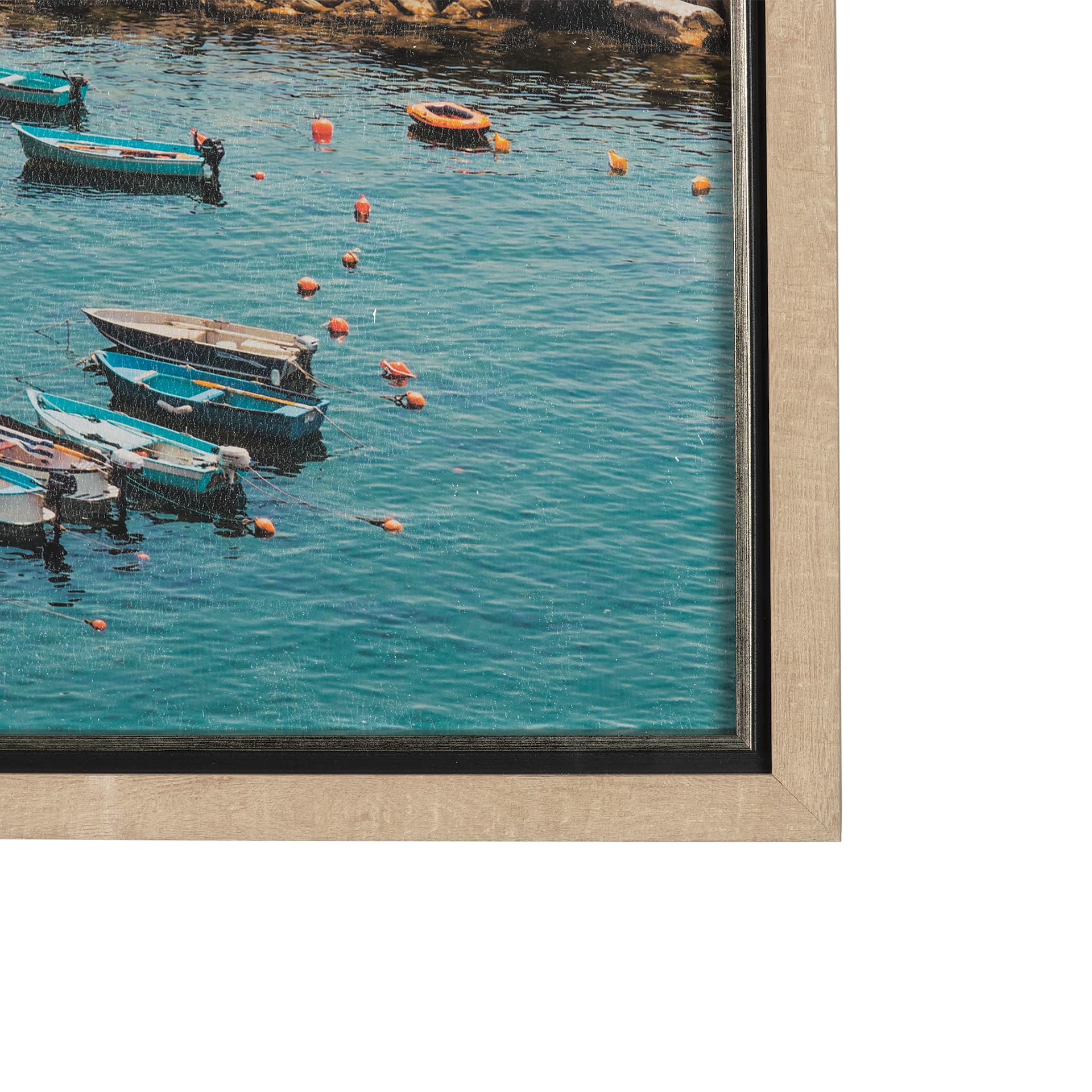 Cliffside View by Mercana Studio a Hand Embellished Textured Framed Art Photo Matted under Glass — product photograph
