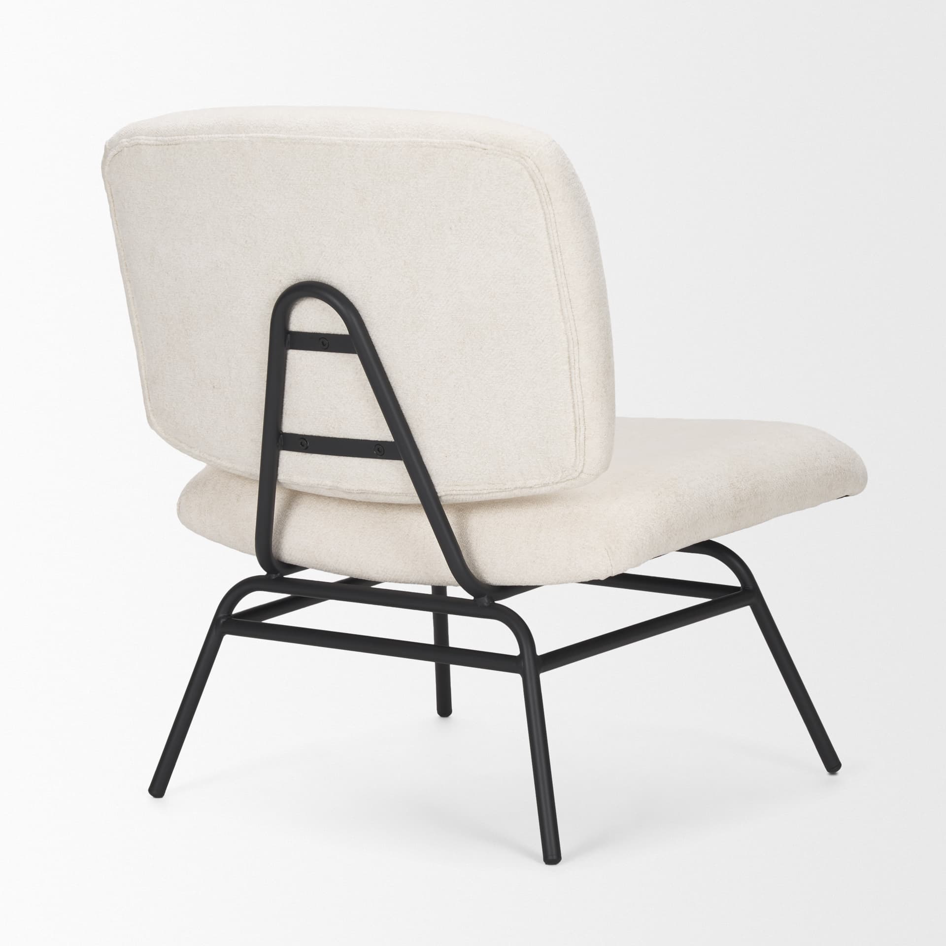 Nora Cream Fabric w/ Matte Black Metal Legs Accent Chair — product photograph