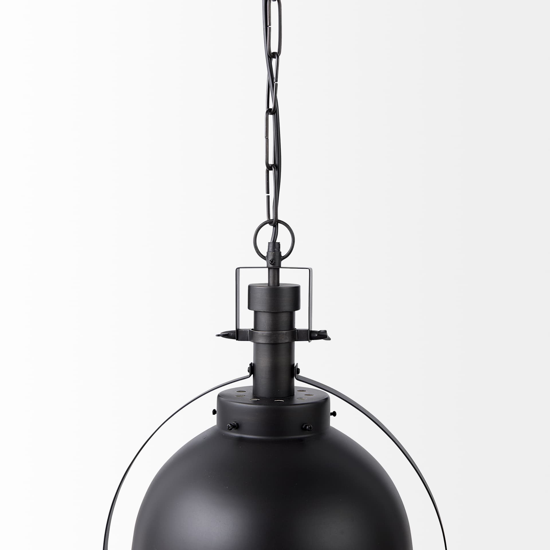 Leighton II 15x20 Black Metal Spherical Pendant Light — product photograph