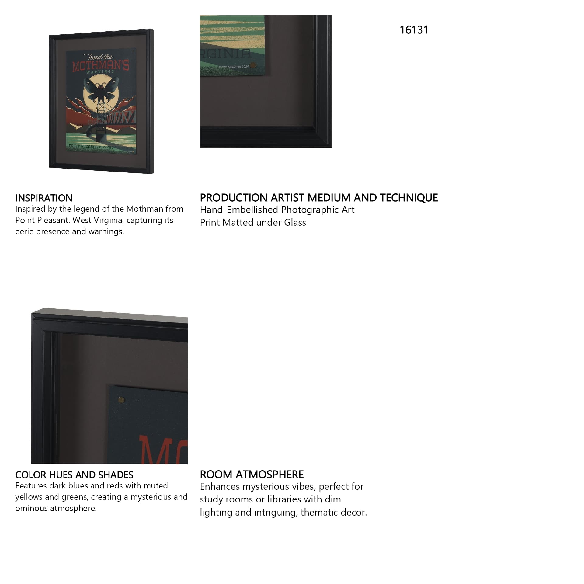 Cryptid Tourism IV by Omar Escalante Textured Framed Artwork Matted under Glass — in a styled room