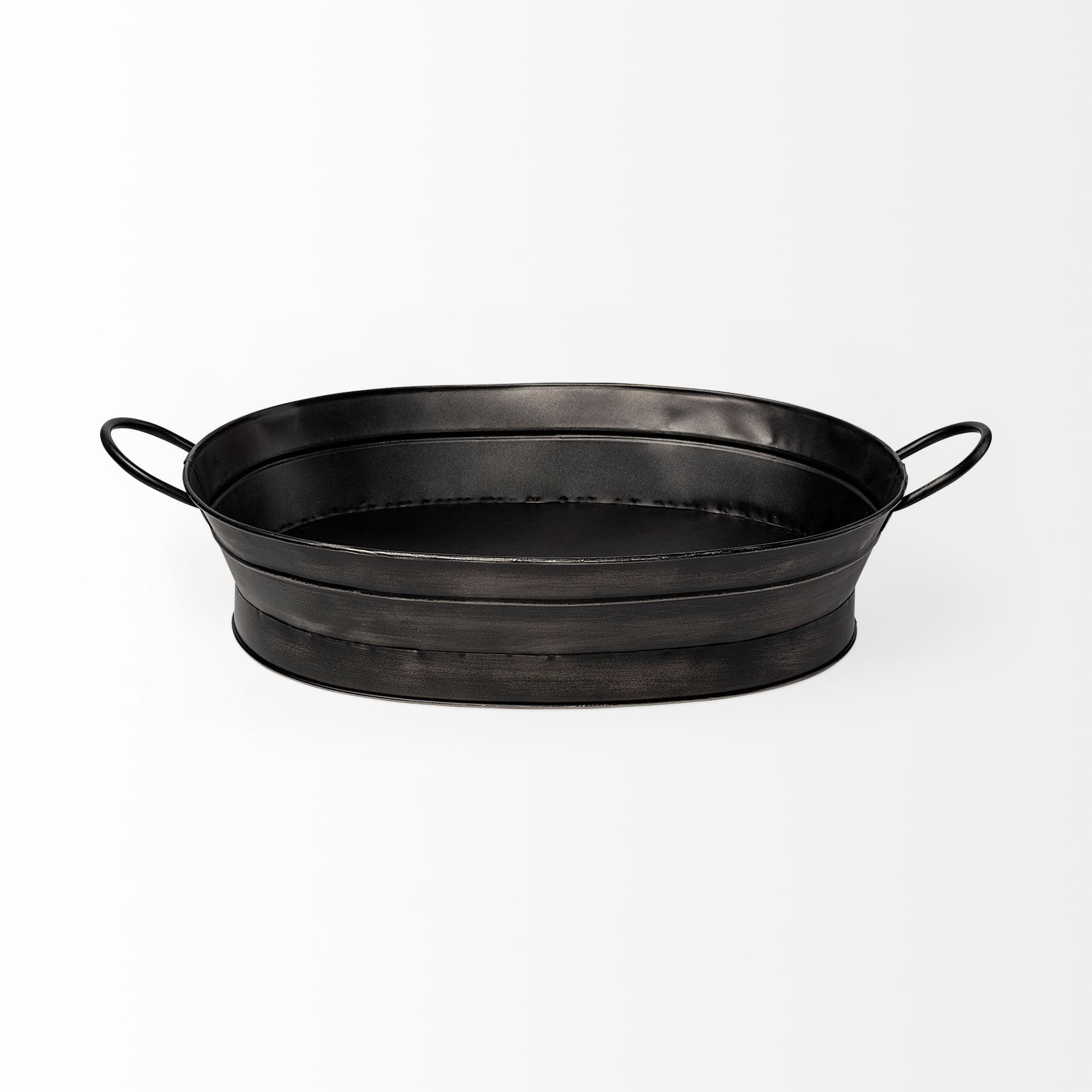 Reno 20L x 14W Black Metal Vintage Inspired Basket — product photograph
