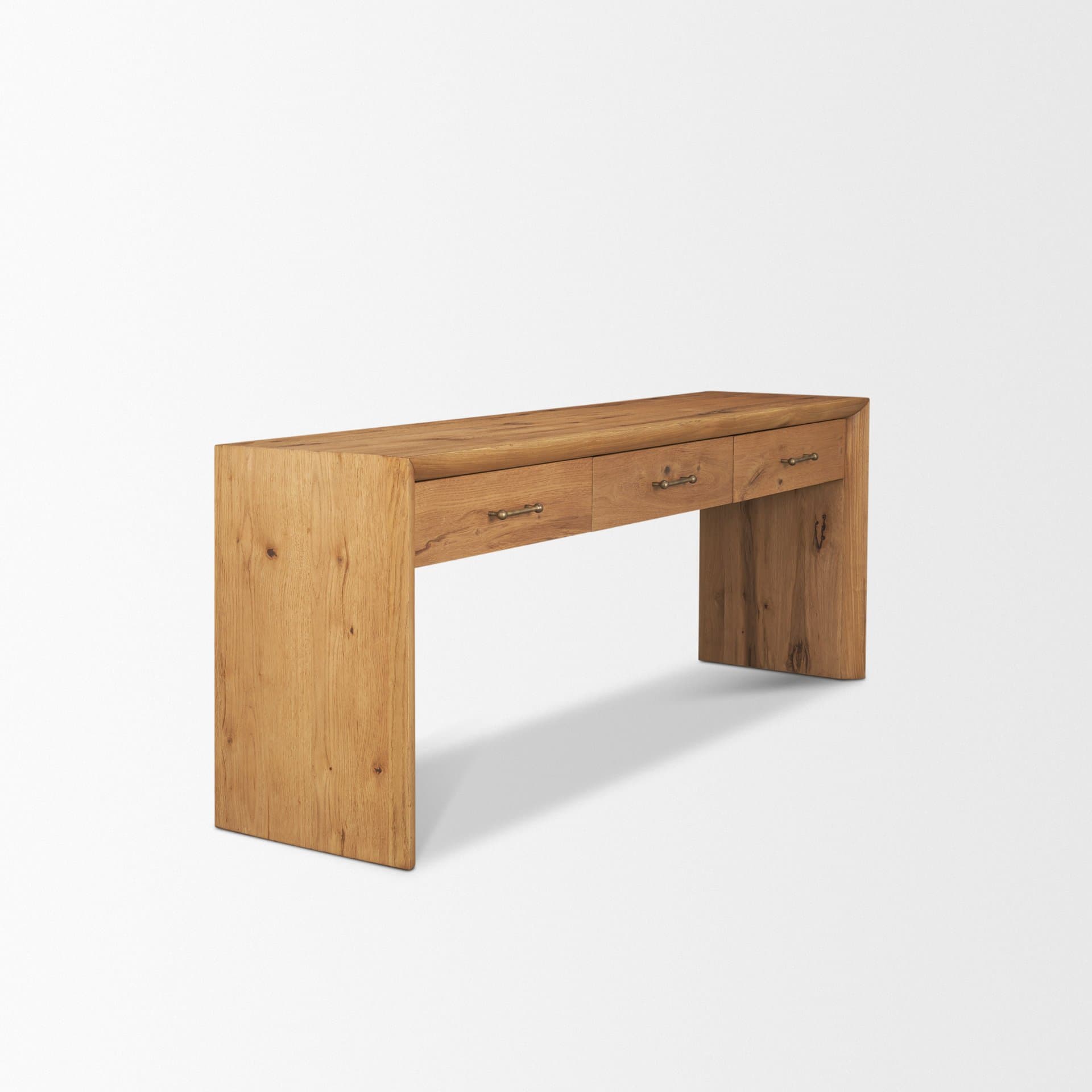Belford 72" Light Brown Oak Wood Console Table — product photograph