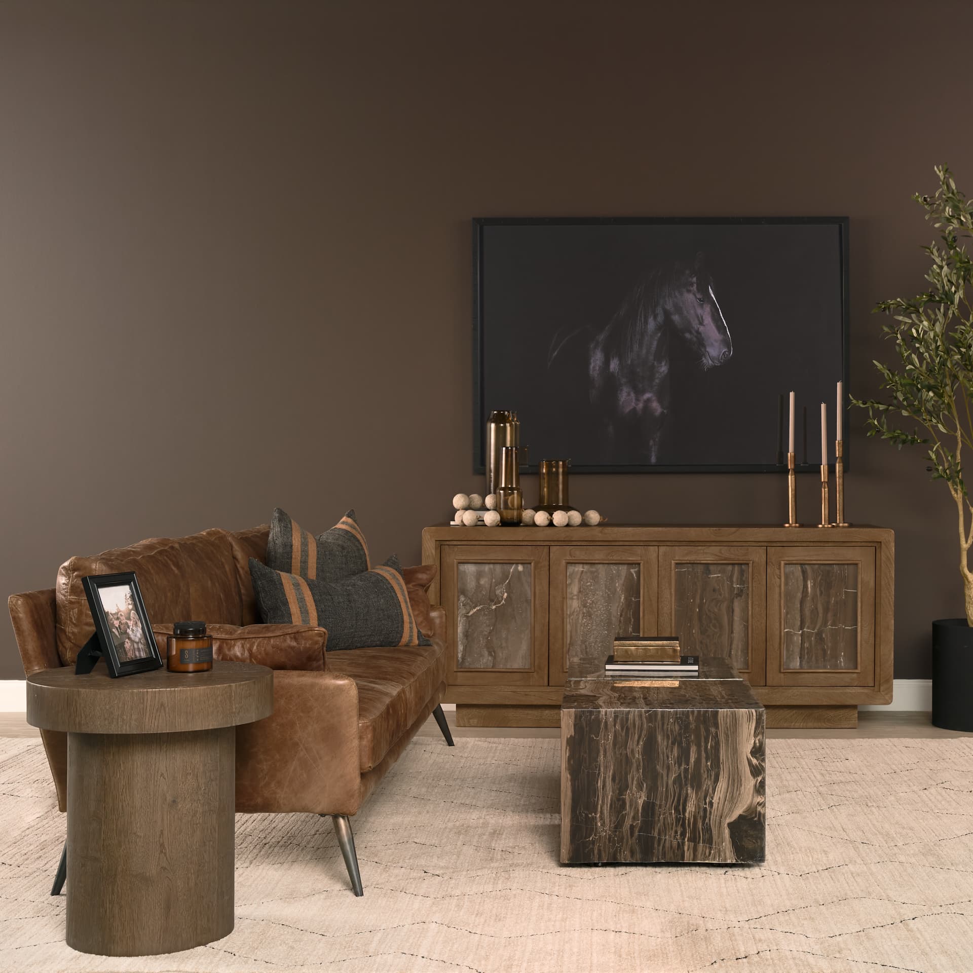 Amrita 8.3L x 8.3W x 9.7H Golden Brown Glass Vase — product photograph