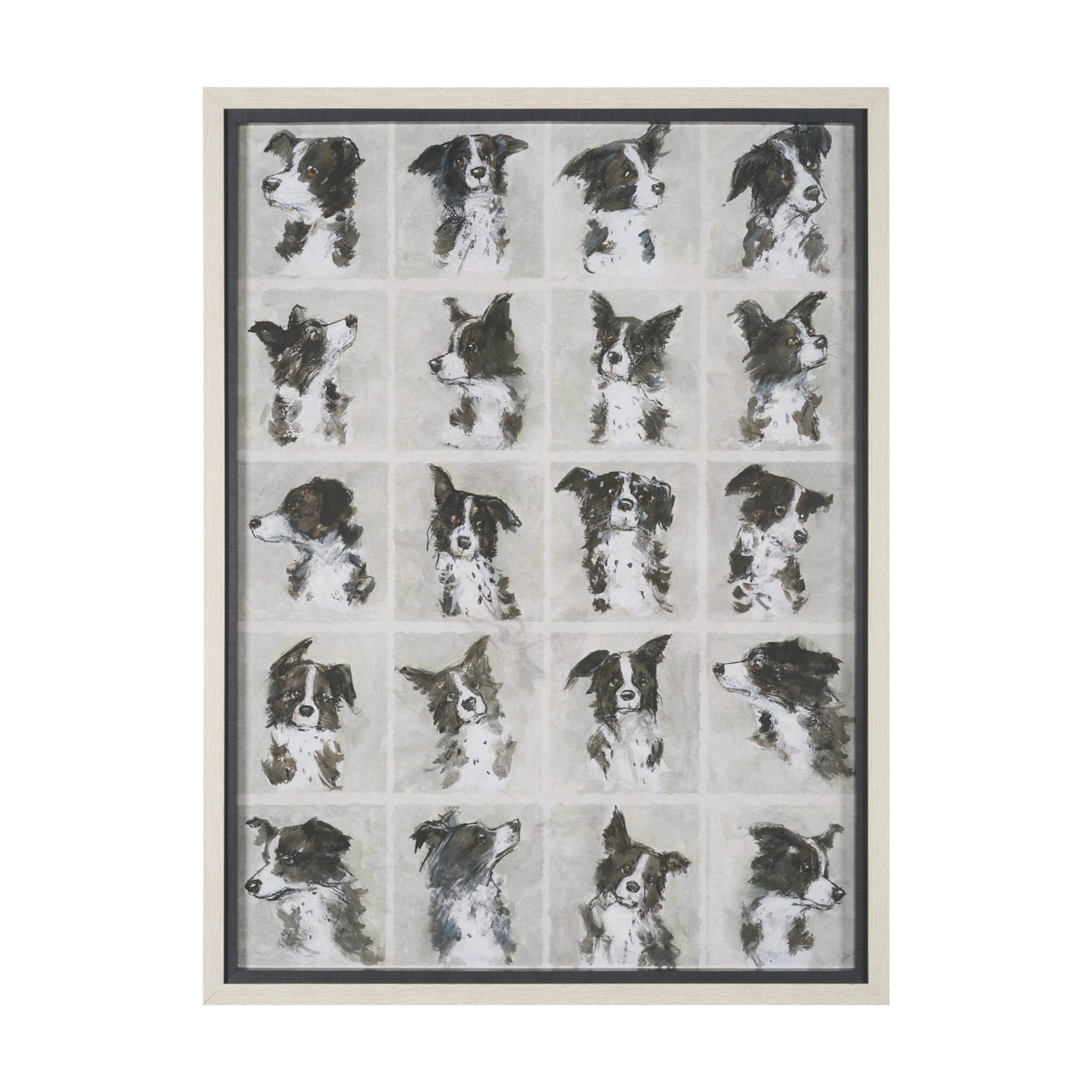 A Dogs Many Faces by Mercana Studio Hand-Embellished Framed Artwork Matted under Glass — product photograph
